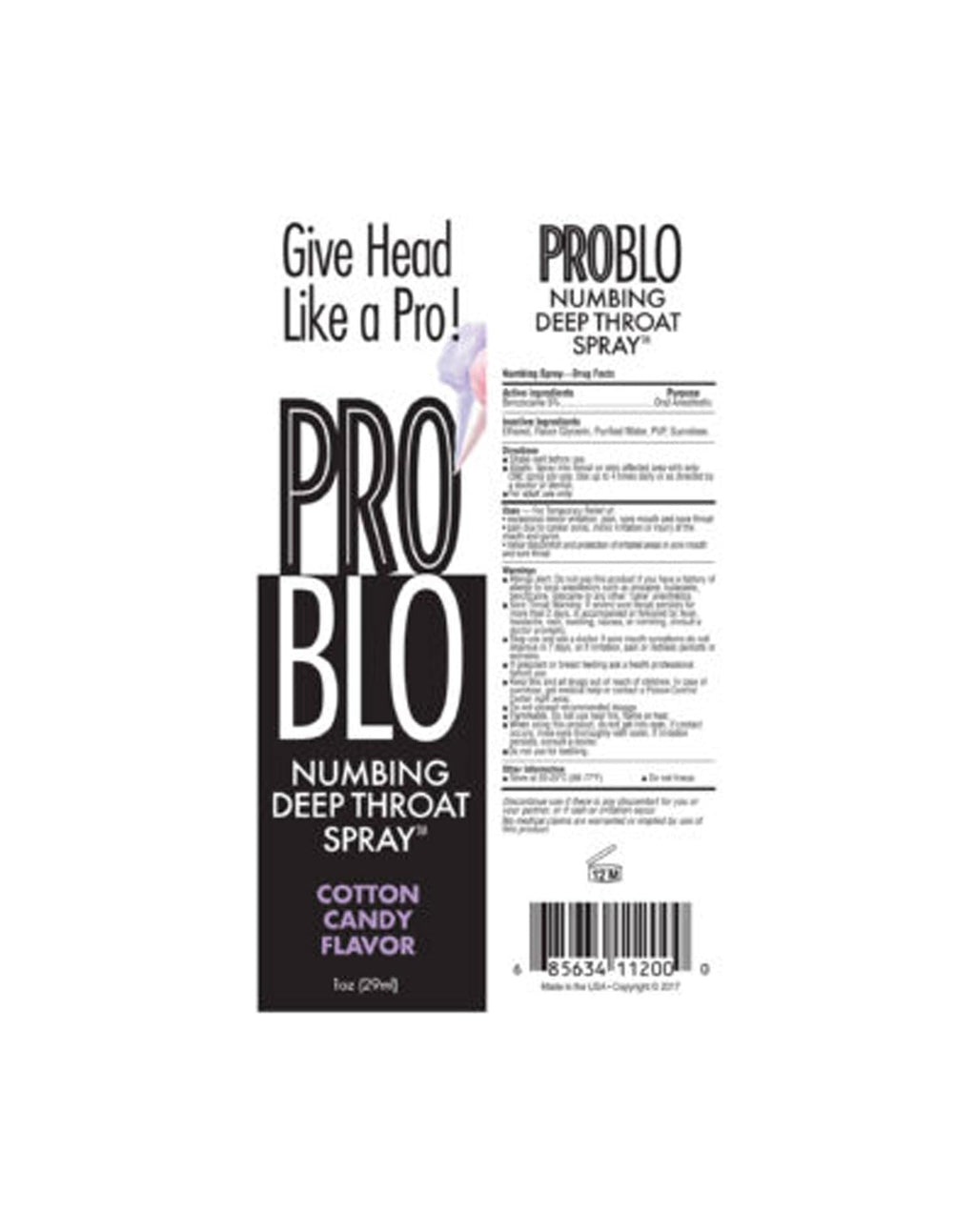 Little Genie ProBlo Cotton Candy Flavored Deep Throat Numbing Spray, 1 oz - TrustMedUSA
