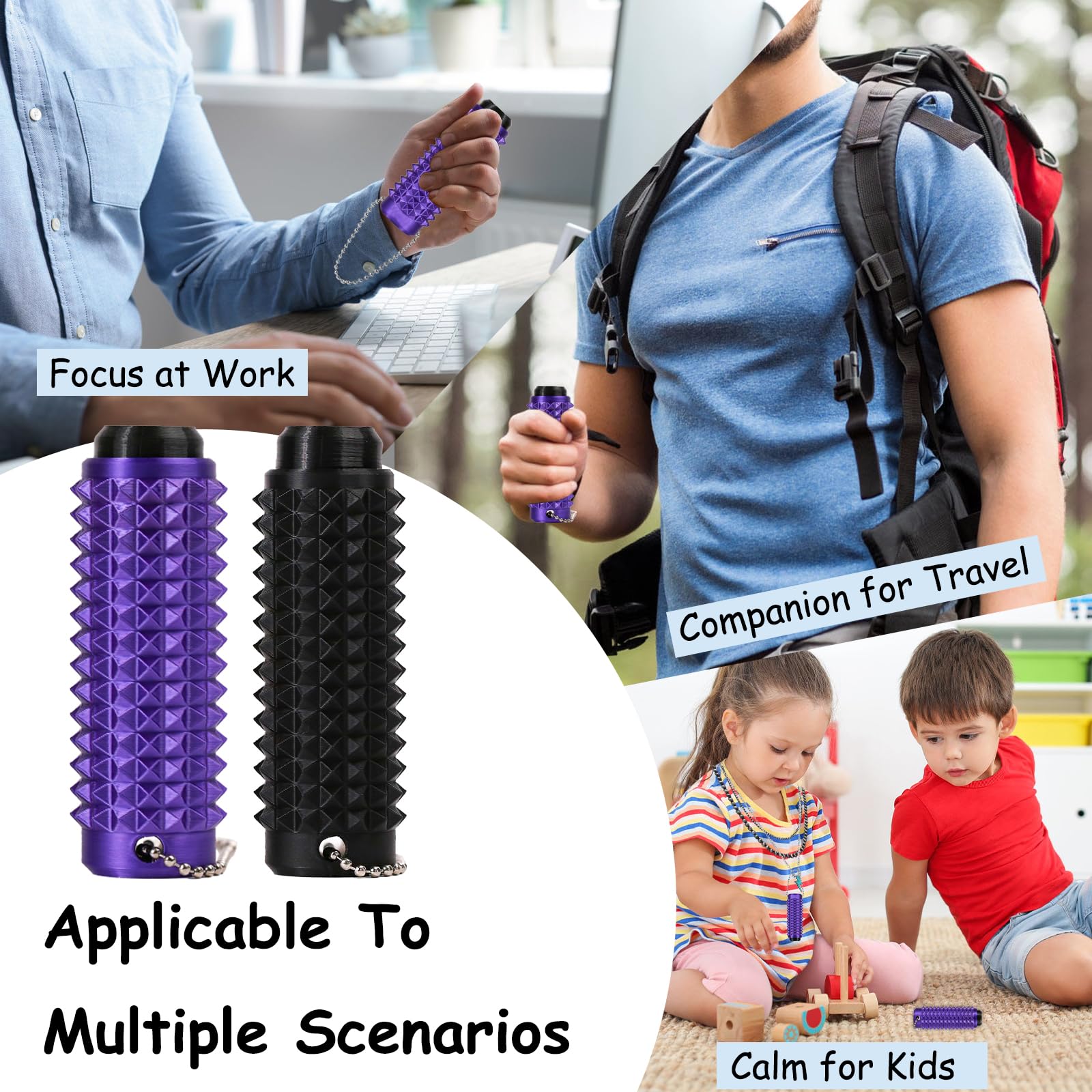 Little Ouchies Pain Fidget Clicker Toy, 3D Printed Sensory Fidget Toys Adults, Anxiety Relief Items Fidget, Stress Relief Gifts for Men Women (4Pcs-2A) - TrustMedUSA