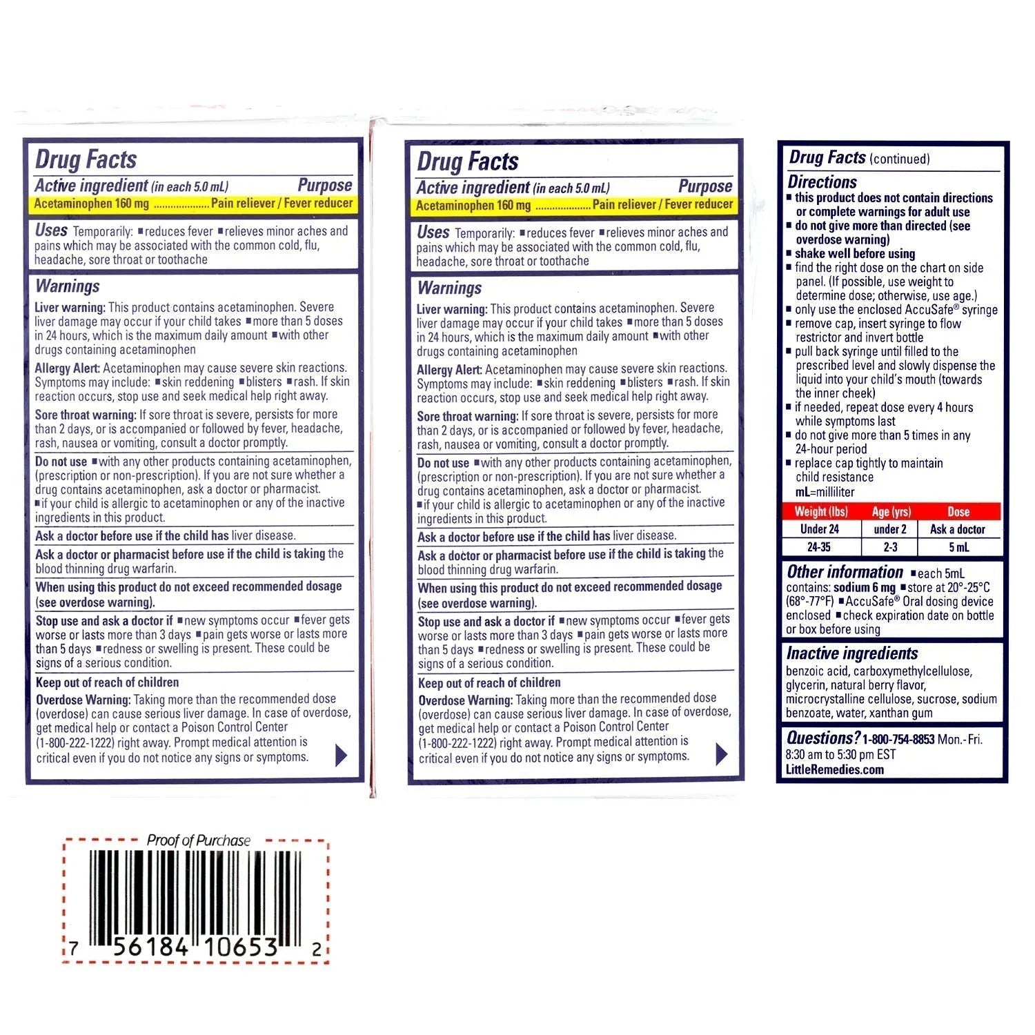 Little Remedies Infant Fever & Pain Reliever with Acetaminophen, Baby Medicine with No Artificial Sweeteners, Flavors or Dyes, Natural Berry Flavor, 2 Fl Oz, Pack of 2 - TrustMedUSA
