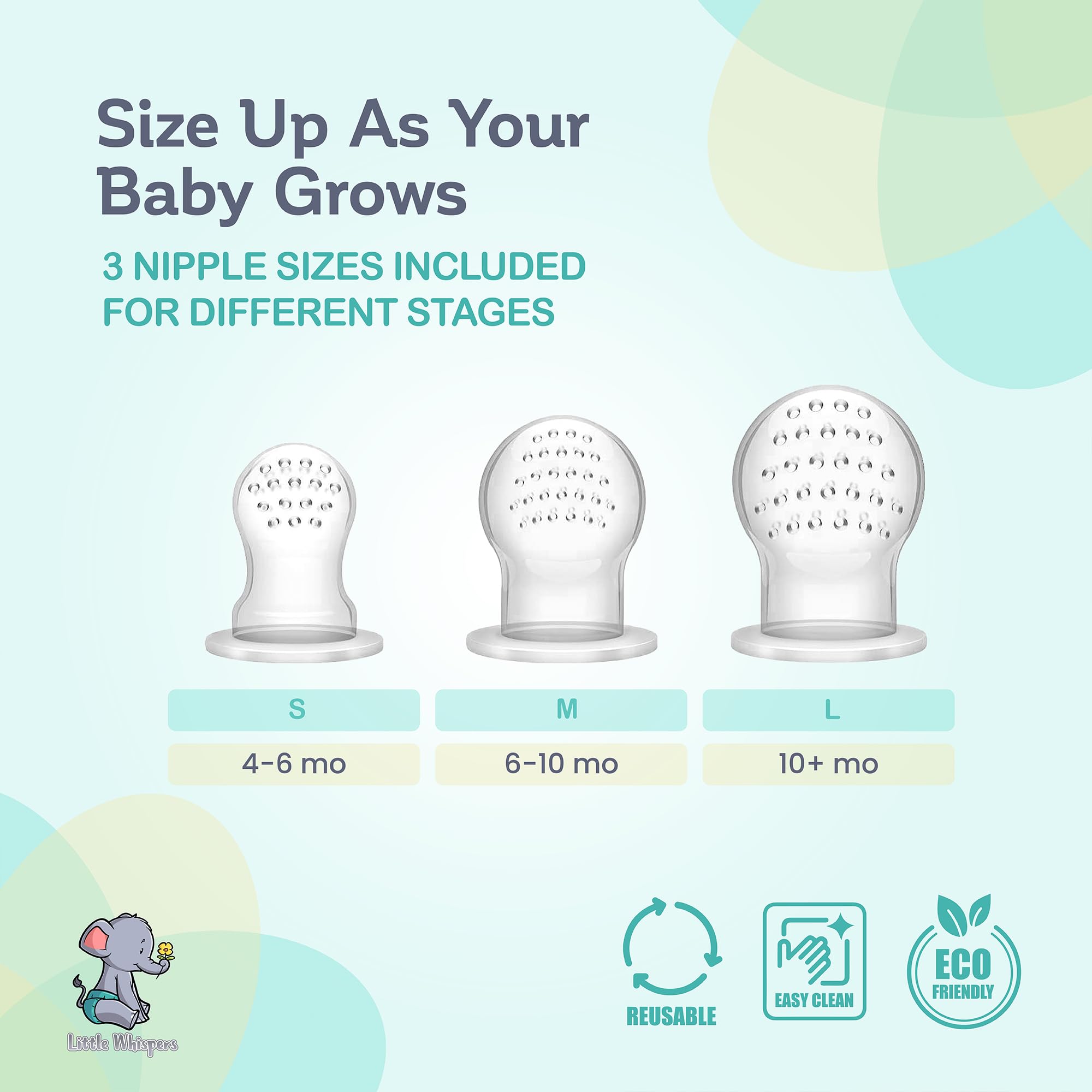 LittleWhispers Baby Fruit & Food Feeder Pacifier - Pacifier Feeders for Fresh Fruit or Frozen Breastmilk - Infant Teething Relief - Set of 2 - Maple Wellness Supplements