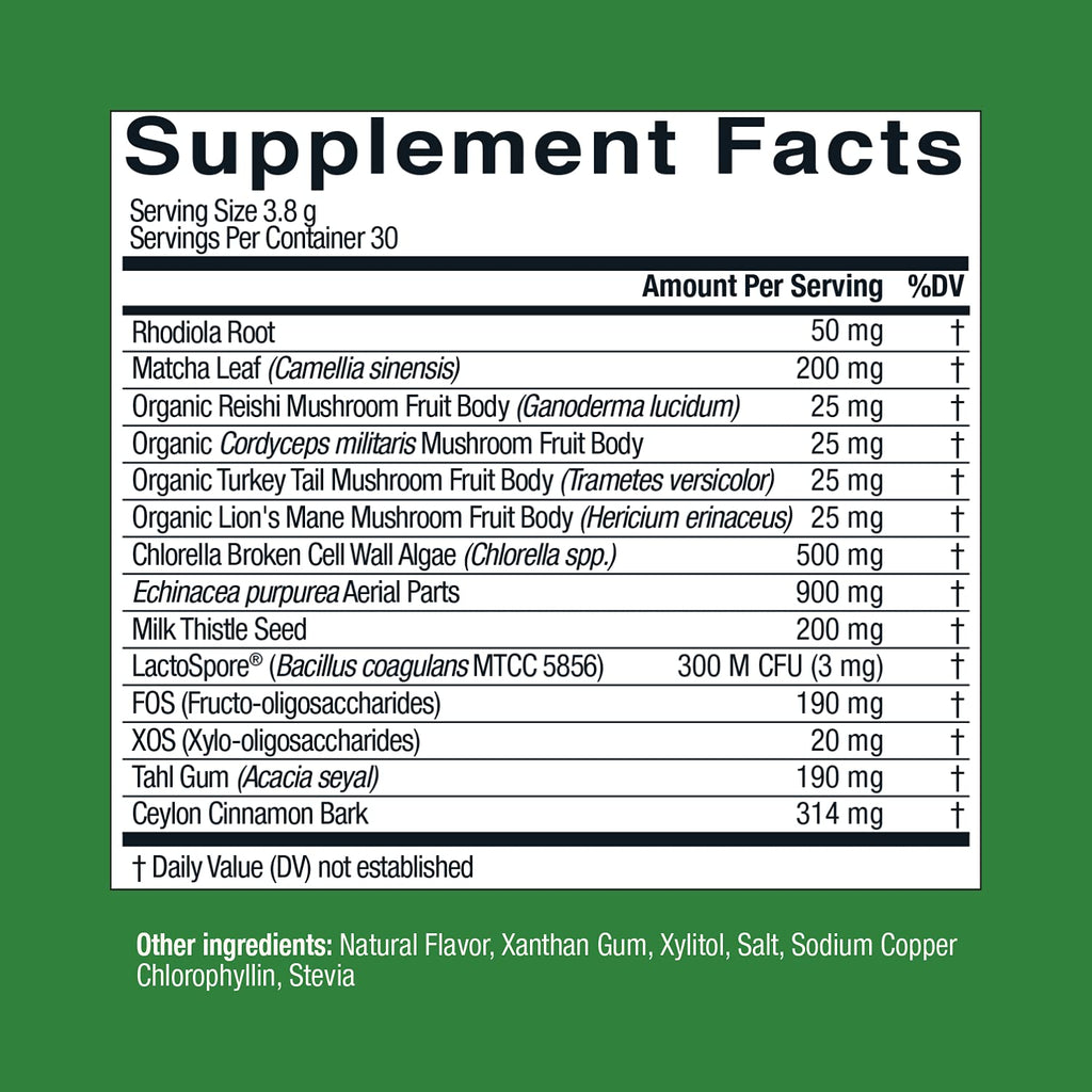 Live Conscious Beyond Greens Concentrated Superfood Powder - Matcha Flavor w/Chlorella, Echinacea, Probiotics for Immune Support & Energy - 30 Servings (2-Pack) - TrustMedUSA
