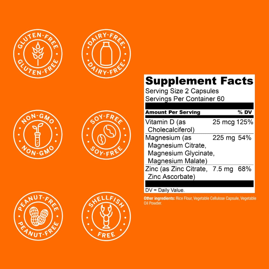 Live Conscious Magwell Magnesium Zinc & Vitamin D3 - Magnesium Glycinate, Malate, & Citrate - Triple Supplement for Women & Men - TrustMedUSA