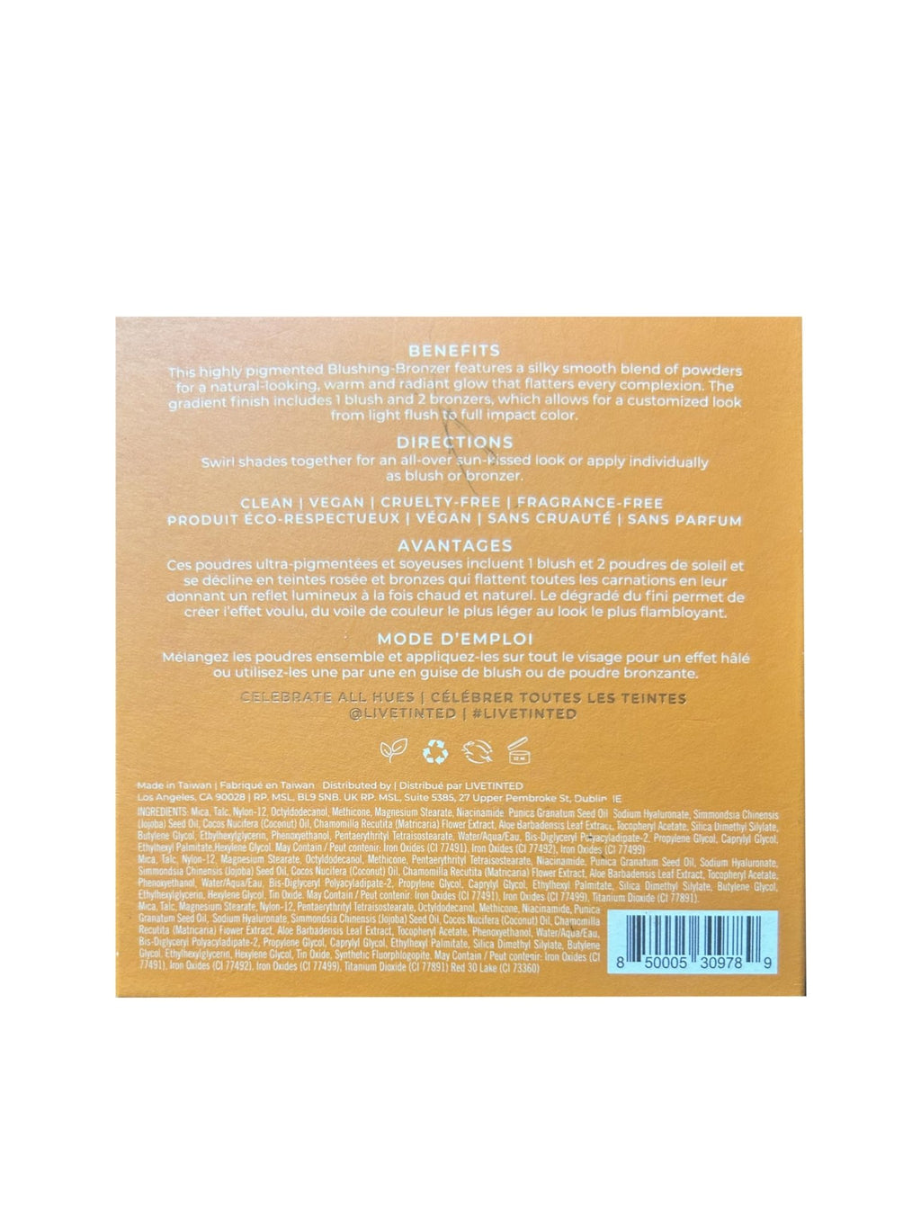 Live Tinted Huebeam Jumbo Gradient Blushing Bronzer - Lightweight, Highly-Pigmented, Buildable & Blendable - Sunkissed, Glowy, Even Toned Skin Face Blush and Bronzer - 15g / 0.5 oz - TrustMedUSA