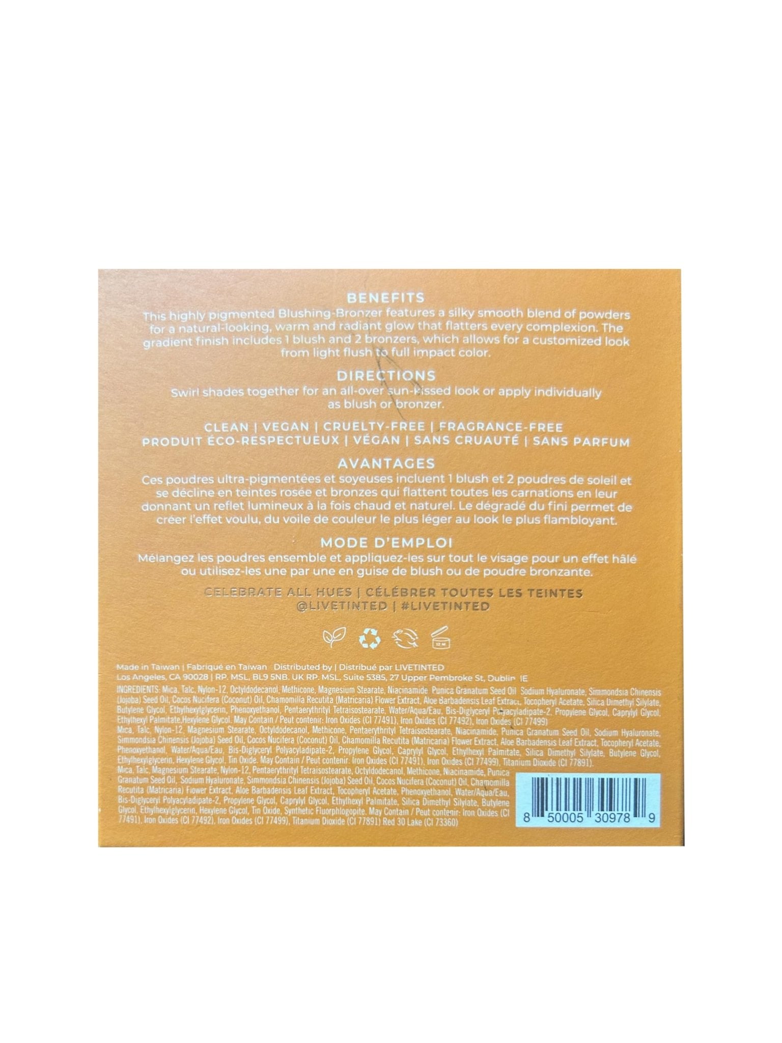 Live Tinted Huebeam Jumbo Gradient Blushing Bronzer - Lightweight, Highly-Pigmented, Buildable & Blendable - Sunkissed, Glowy, Even Toned Skin Face Blush and Bronzer - 15g / 0.5 oz - TrustMedUSA