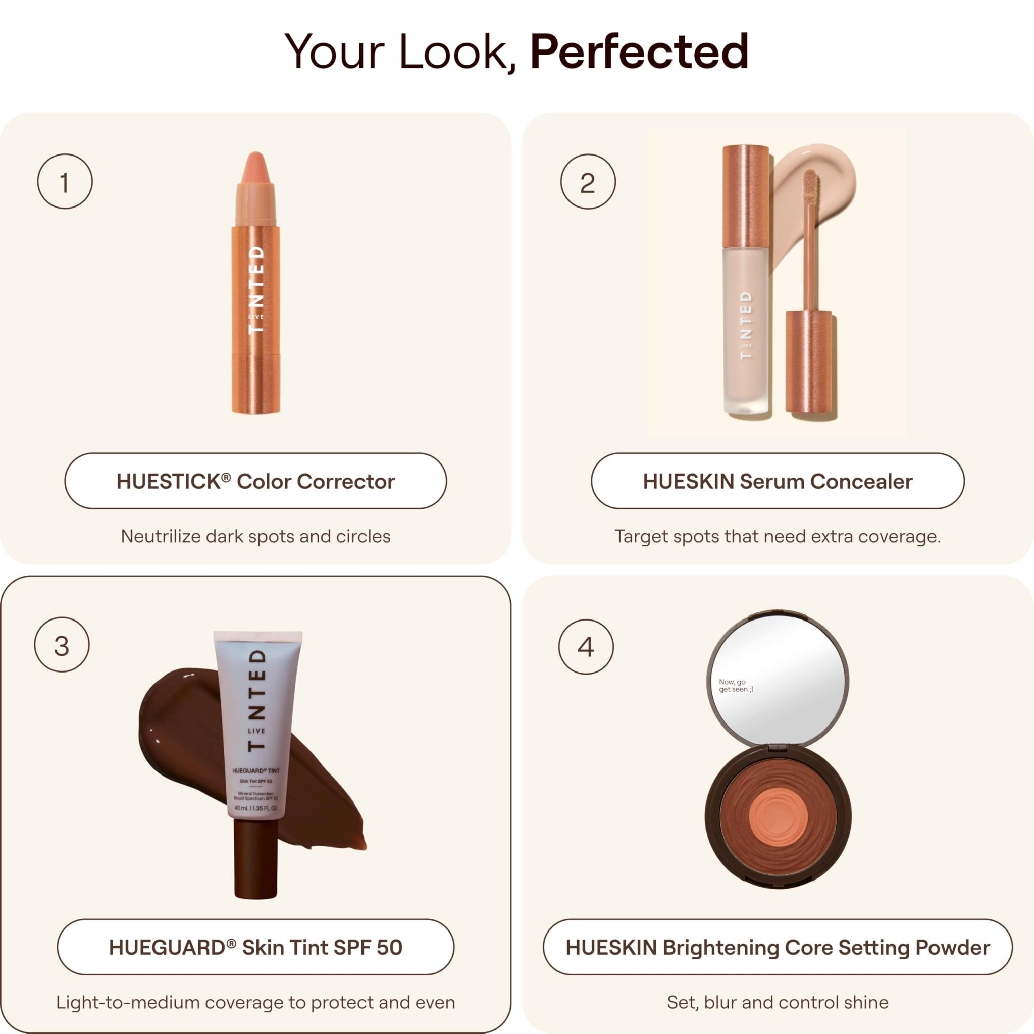 Live Tinted Hueguard Skin Tint SPF 50 - Tinted Mineral Sunscreen with Light-Medium Buildable Coverage With a Hydrating and Radiant Finish - Water and Sweat Resistant, 1.35 fl oz - Shade 10 - TrustMedUSA