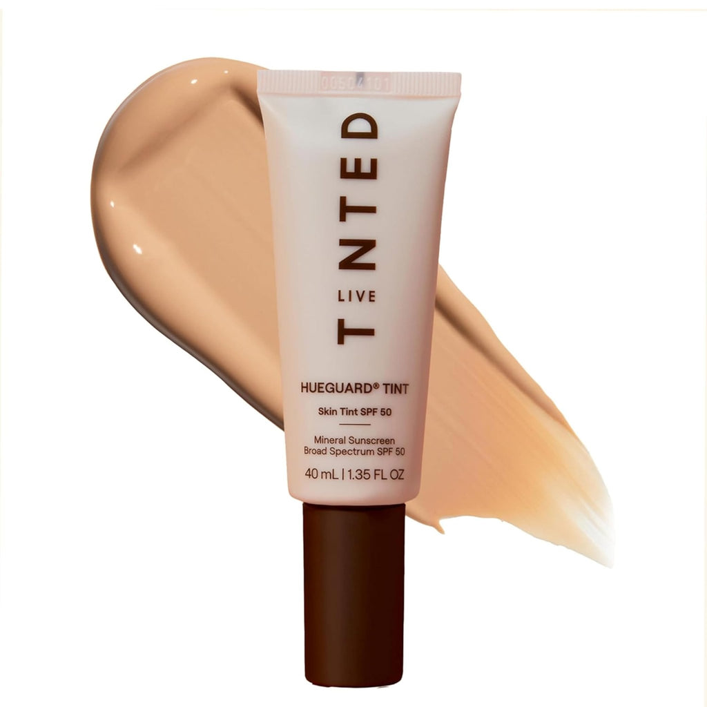 Live Tinted Hueguard Skin Tint SPF 50 - Tinted Mineral Sunscreen with Light-Medium Buildable Coverage With a Hydrating and Radiant Finish - Water and Sweat Resistant, 1.35 fl oz - Shade 10 - TrustMedUSA
