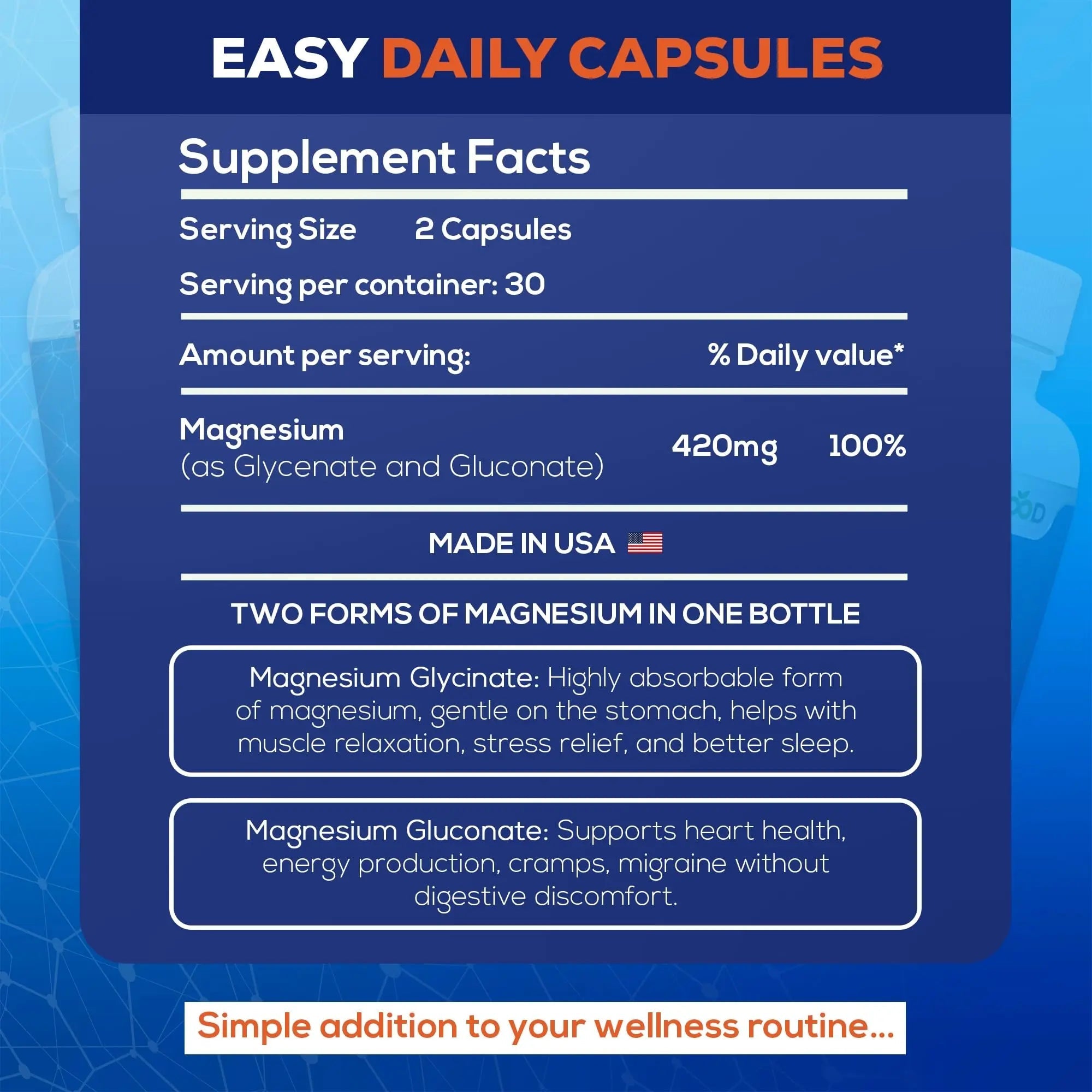 LiveGood™ Ultra Magnesium Complex, Organic Magnesium Glycinate and Gluconate for Muscle Recovery, Nerve Support & Relief – High Absorption Supplement, Vegan, Non-GMO, Made in USA, 60 Capsules - TrustMedUSA