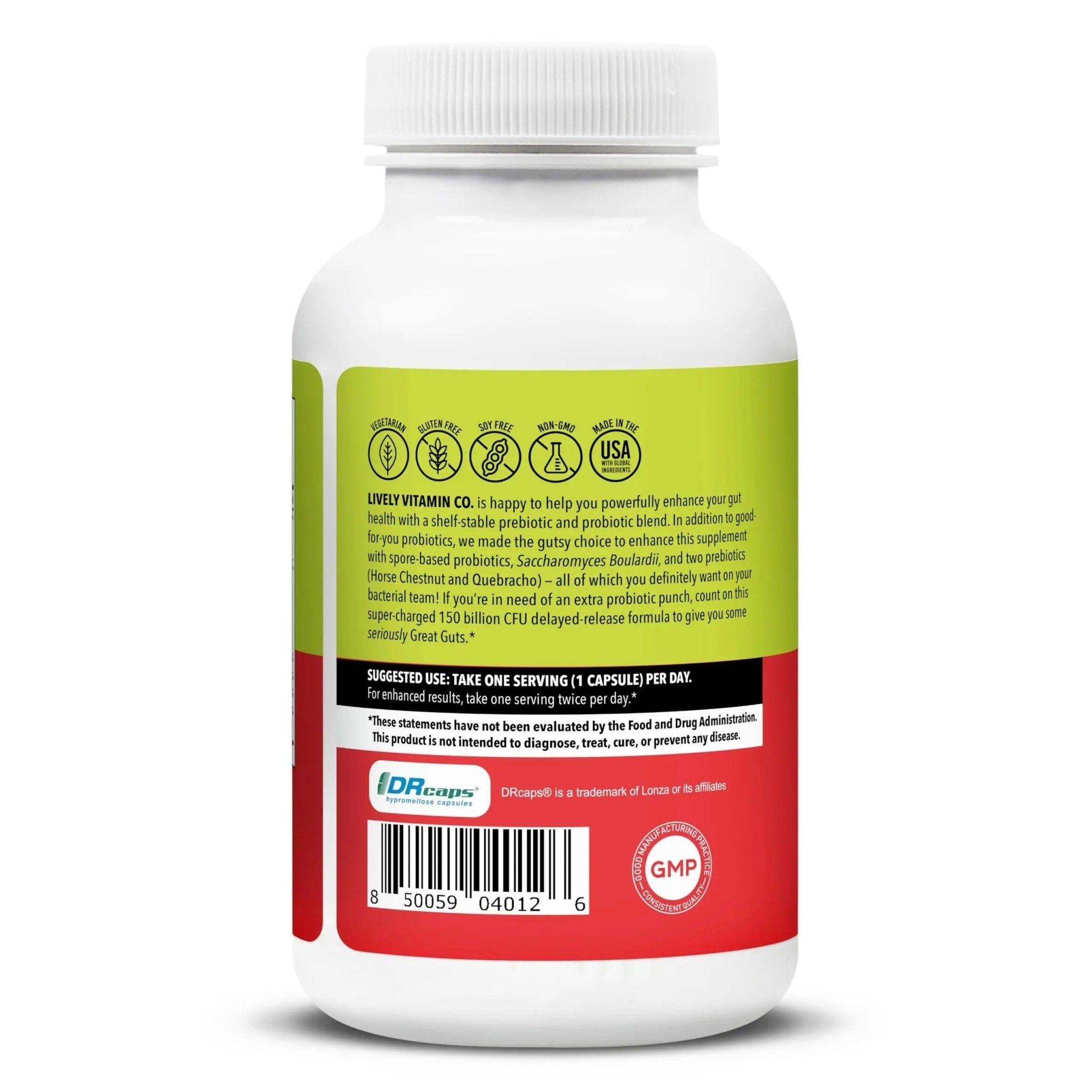 LIVELY VITAMIN CO. Great Guts Probiotic - 25 Billion CFU Probiotic - Balance Gut Microbiome, GI Tract, Inflammation, Indigestion, Reflux, Upset Stomach, & Diarrhea - 90 Caps - TrustMedUSA