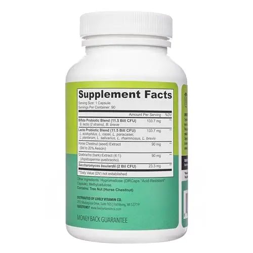 LIVELY VITAMIN CO. Great Guts Probiotic - 25 Billion CFU Probiotic - Balance Gut Microbiome, GI Tract, Inflammation, Indigestion, Reflux, Upset Stomach, & Diarrhea - 90 Caps - TrustMedUSA