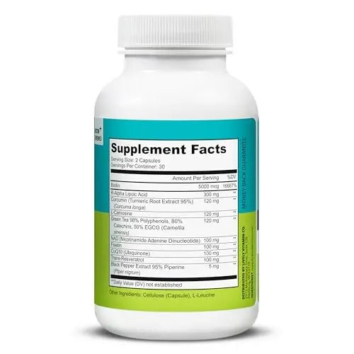 LIVELY VITAMIN CO. Perfect Ten - Anti-Aging & Antioxidant Supplement - Biotin & Lipoic Acid - Healthy Hair, Skin, Nails - Energy Boost - Sharper Brain Function - Stronger Immunity - 60 Capsules - TrustMedUSA