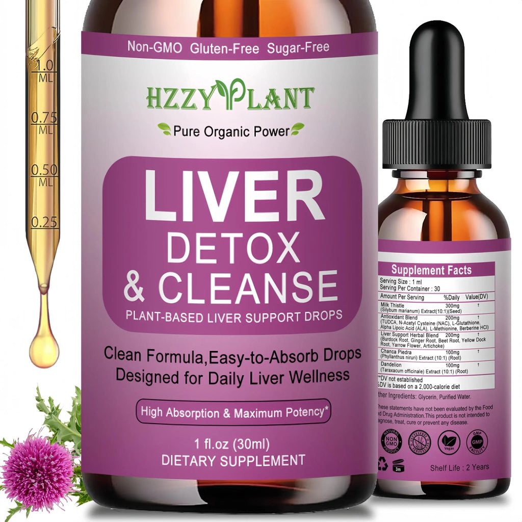 Liver Cleanse Detox & Repair Drops - Liquid Liver Support Tincture with Milk Thistle, Dandelion, Artichoke, TUDCA, NAC, Chanca Piedra - 15-in-1 Advanced Liver Detox Health Supplement - Vegan, Non-GMO - TrustMedUSA