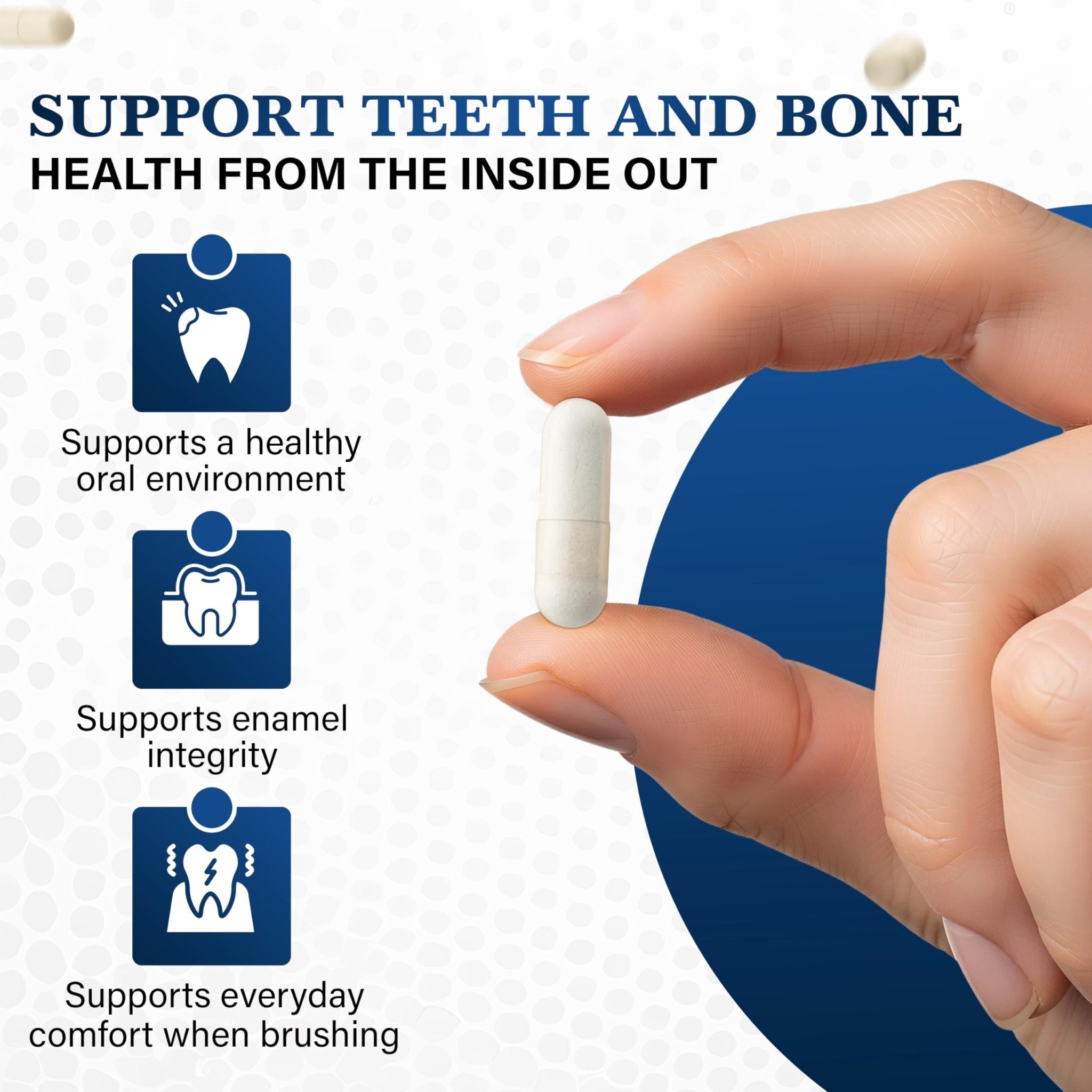 Living Well with Dr. Michelle Tooth & Bone Formula - Supplement with Calcium for Bone Strength & Tooth Enamel Support, D3 + K2, 120 Capsules, Non-GMO, Gluten-Free - TrustMedUSA