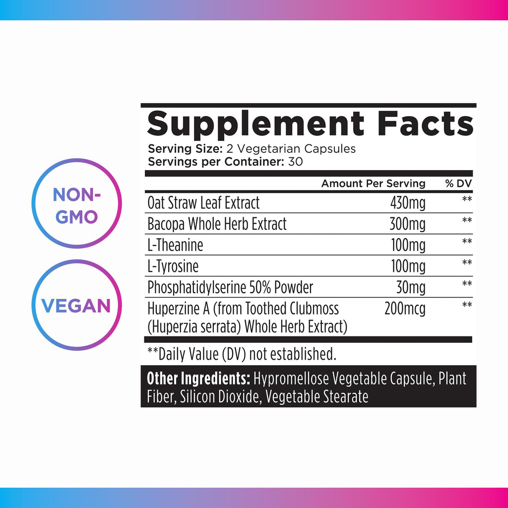 Livingood Daily Brain Supplements for Memory & Focus, Nootropic Pills with Bacopa, L Theanine, L Tyrosine, Amino Acids & More, Cognitive Support for Men & Women, Vegan, Gluten Free, 60 Capsules - TrustMedUSA