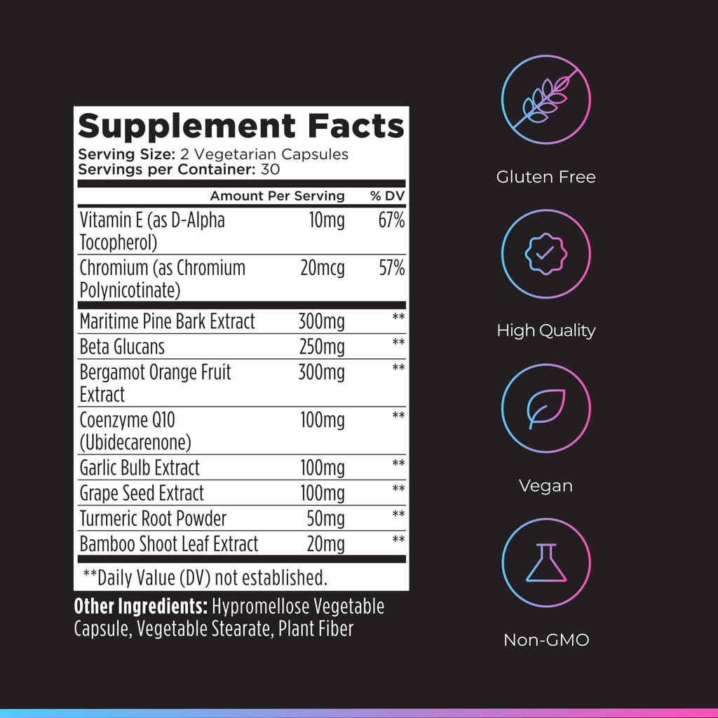 Livingood Daily Cholesterol Support Supplement with Garlic, CoQ10, Vitamin E, Bergamot, Plant Sterols for Body and Heart Health Support, Supports LDL and Triglycerides, Gluten Free, Vegan, 60 Capsules - Maple Wellness Supplements