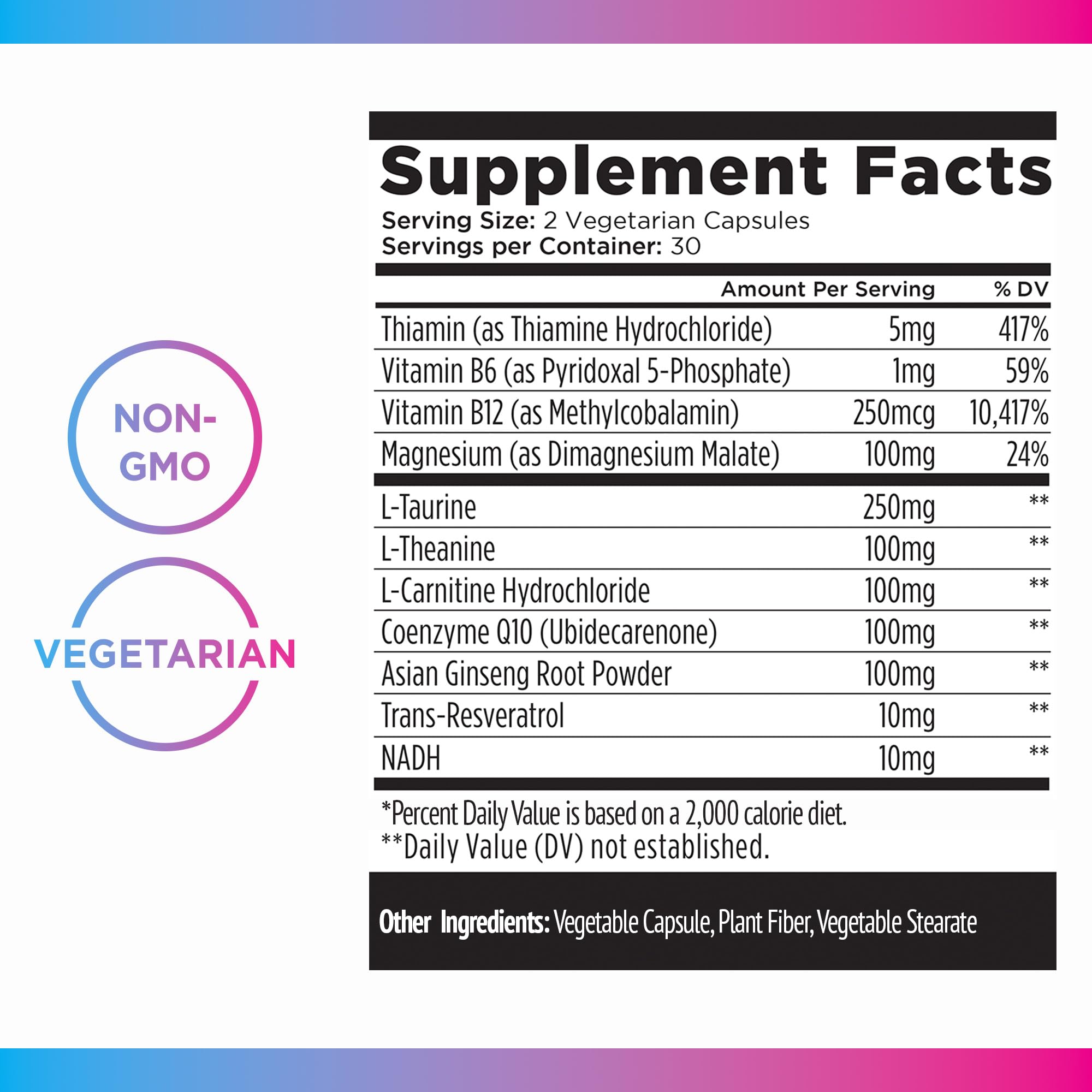 Livingood Daily Energy Support, 11-in-1 Supplement with Magnesium, Vitamin B6, B12, Amino Acids, L Carnitine, CoQ10, Ginseng & L Theanine, Supports Natural Energy for Men & Women, Vegan, 60 Capsules - TrustMedUSA