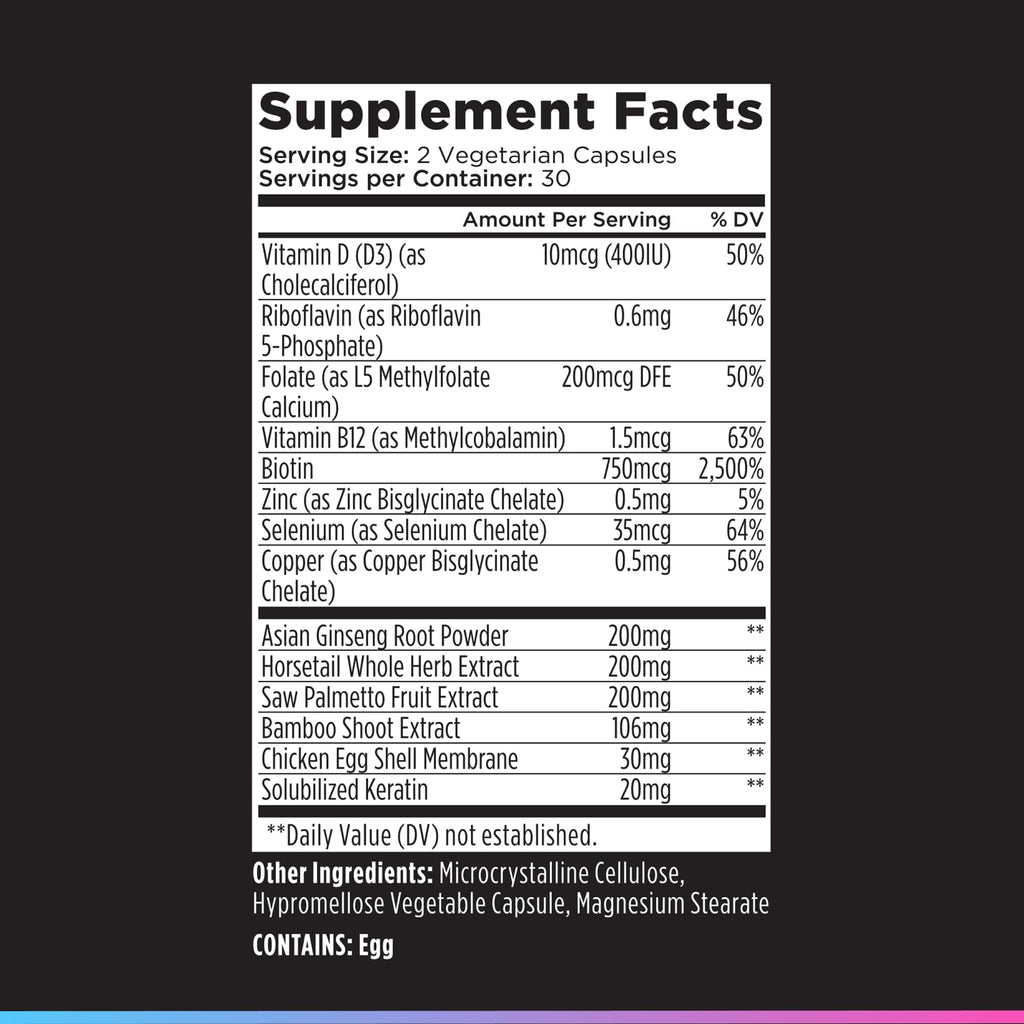 Livingood Daily Hair, Skin & Nails Supplement, 14-in-1 Formula with Biotin, Collagen, Keratin, Bamboo, Selenium, Folate, B12, Zinc and More, Beauty Supplement for Women & Men, Gluten Free, 60 Capsules - TrustMedUSA