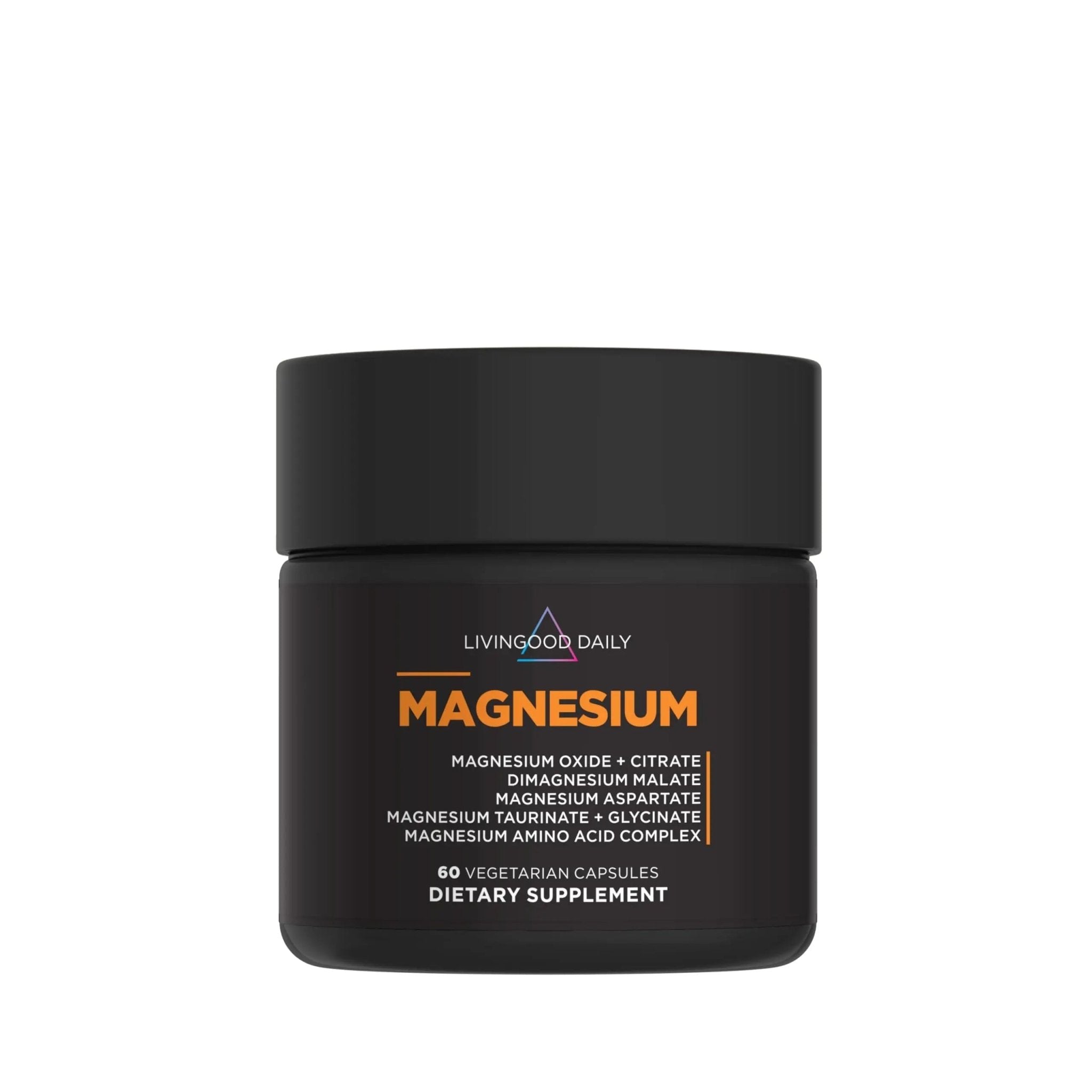 Livingood Daily Magnesium Supplement with Magnesium Glycinate, Citrate, Malate, Oxide, Aspartate, Amino Acid Complex and Chicory Root for Heart Health, Sleep and Muscle Support, 300mg, 60 Capsules - TrustMedUSA