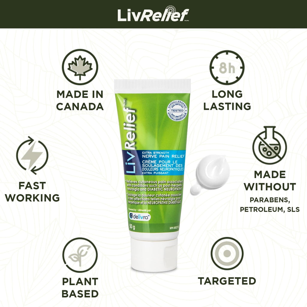 LivRelief Nerve Pain Relief Extra Strength - 50g - TrustMedUSA