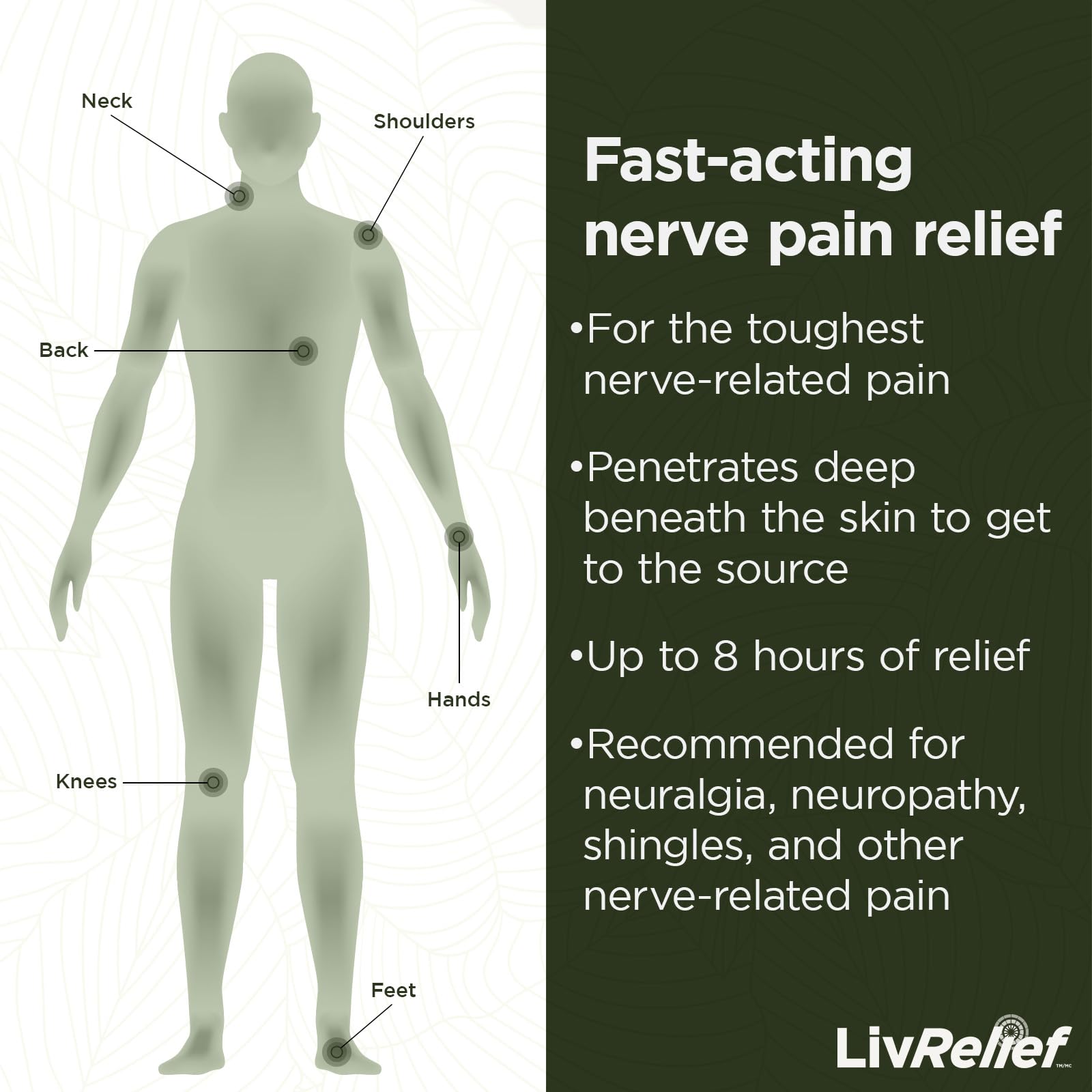 LivRelief Nerve Pain Relief Extra Strength - 50g - TrustMedUSA