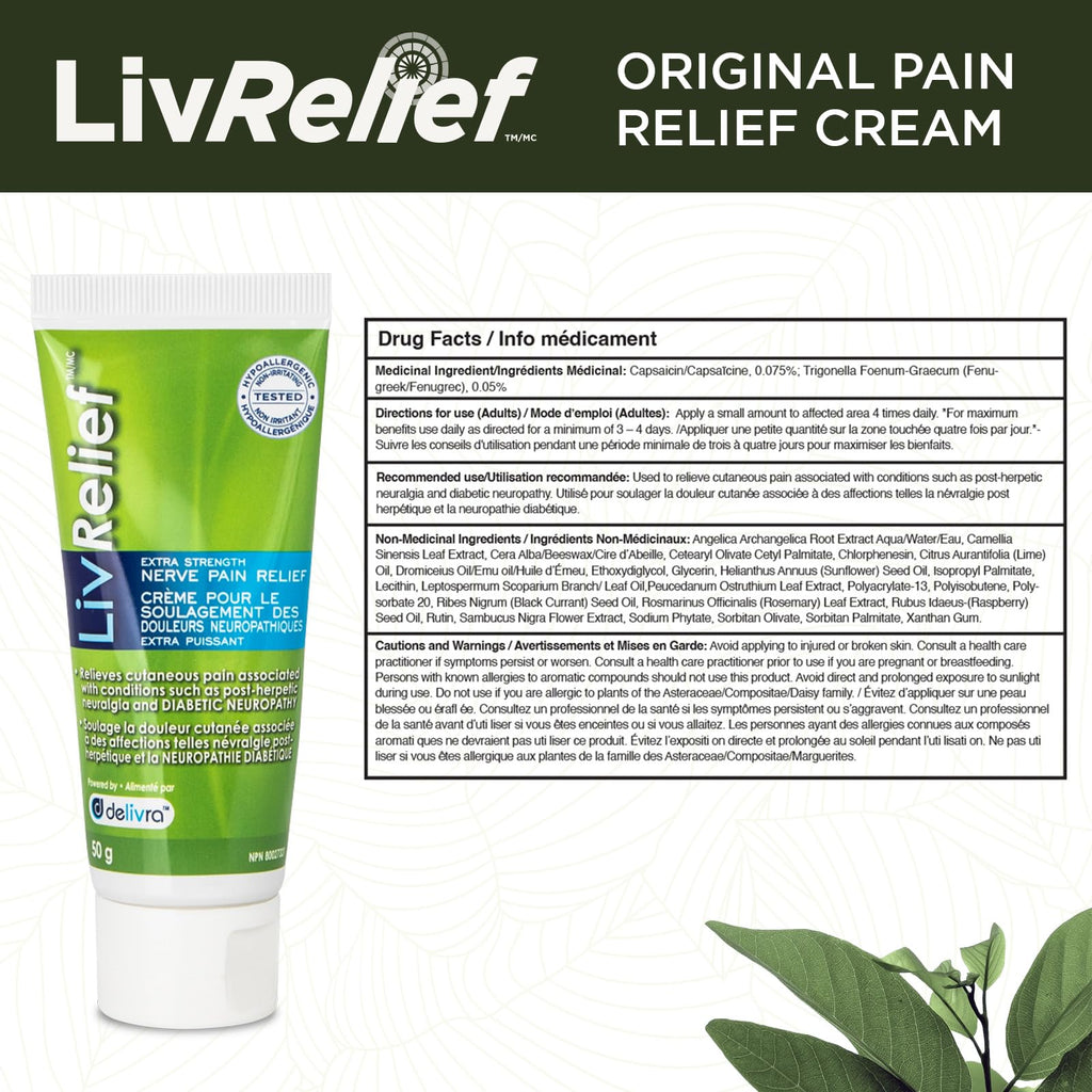 LivRelief Nerve Pain Relief Extra Strength - 50g - TrustMedUSA