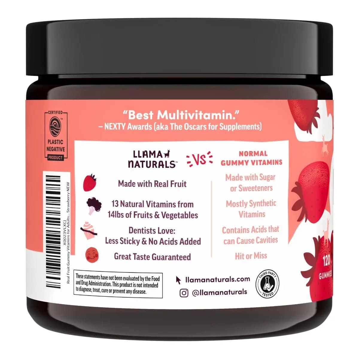 Llama Naturals Multivitamin for Women & Men, Vegan, Organic Gummies with Vitamin D, C & K, Adults Real Fruit Gummy Vitamins - TrustMedUSA