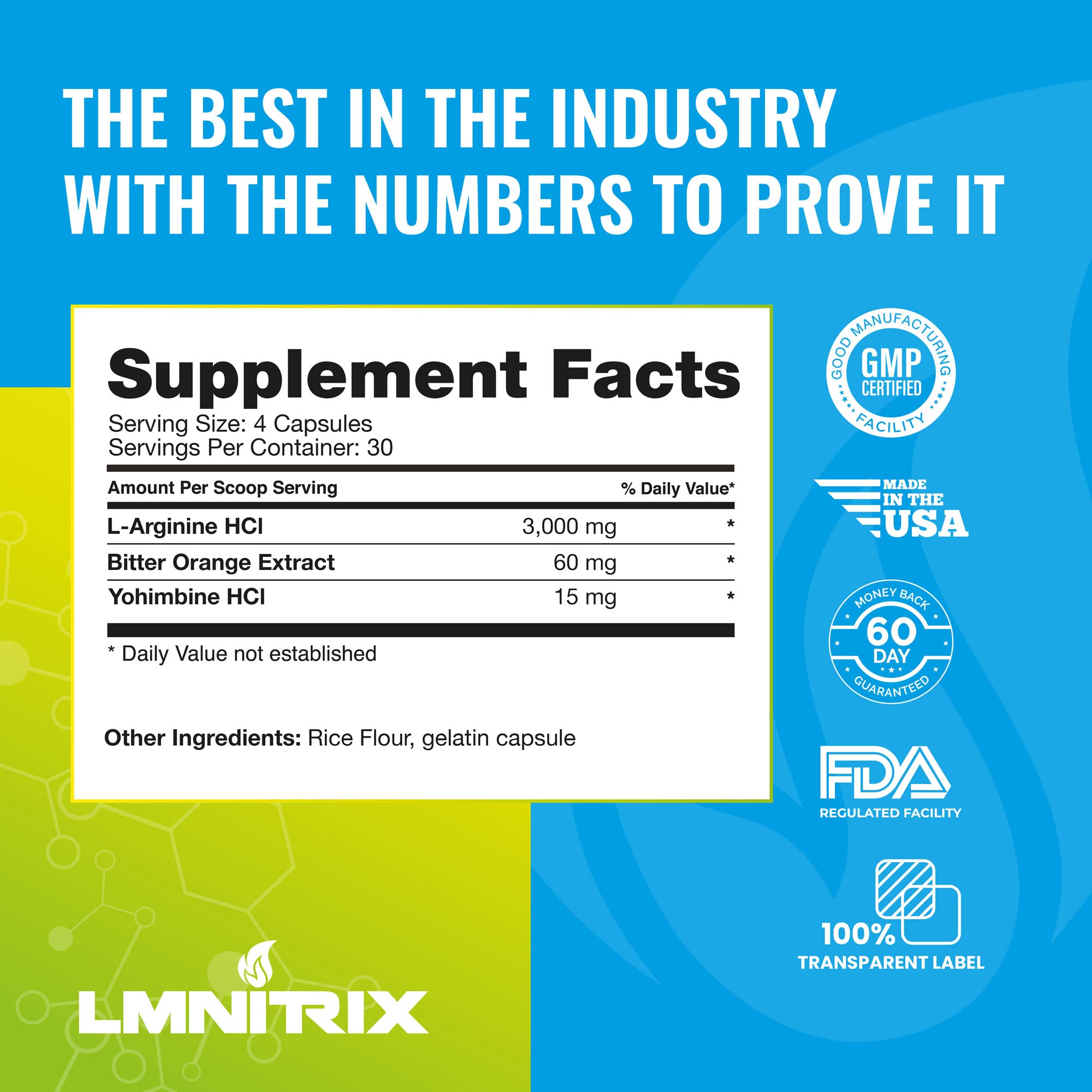 LMNITRIX VEINZ OG Nitric Oxide Booster Pills with Yohimbe Pump Supplement N.O. Mens - TrustMedUSA