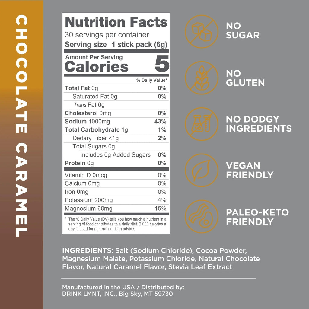 LMNT Hot Chocolate and Coffee Mixer - Chocolate Caramel Salt Electrolytes | No Sugar - TrustMedUSA