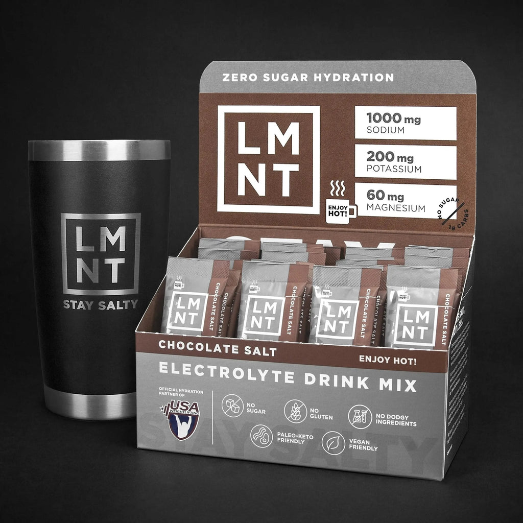 LMNT Zero-Sugar Electrolytes - Hot Chocolate Salt - Hydration Powder Packets - TrustMedUSA