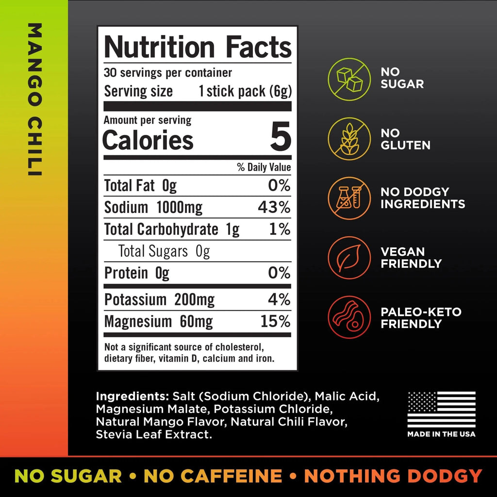 LMNT Zero Sugar Electrolytes - Mango Chili Salt | Drink Mix | 30 Count - TrustMedUSA