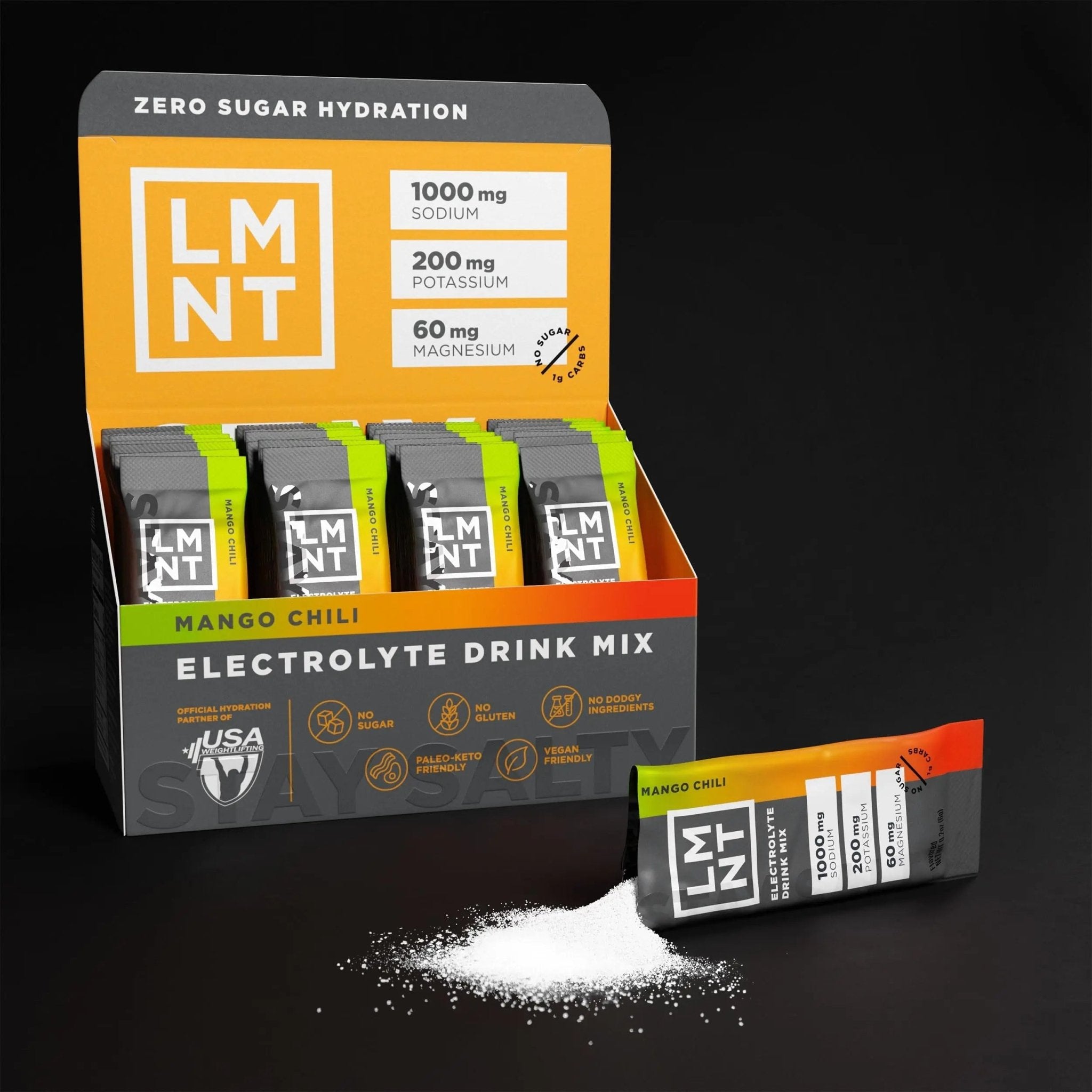 LMNT Zero Sugar Electrolytes - Mango Chili Salt | Drink Mix | 30 Count - TrustMedUSA