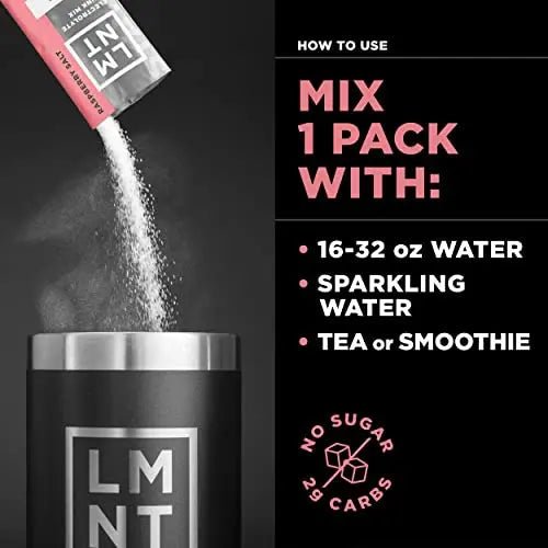 LMNT Zero-Sugar Electrolytes - Raspberry Salt - Hydration Powder Packets | No Dodgy - TrustMedUSA