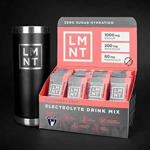 LMNT Zero-Sugar Electrolytes - Raspberry Salt - Hydration Powder Packets | No Dodgy - TrustMedUSA