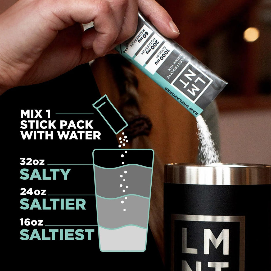 LMNT Zero Sugar Electrolytes - Raw Unflavored Salt | Drink Mix | 30-Count - TrustMedUSA