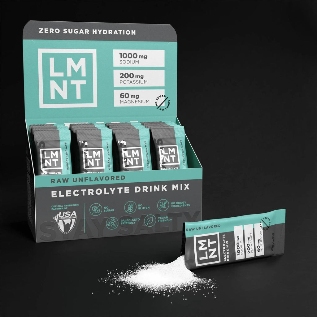 LMNT Zero Sugar Electrolytes - Raw Unflavored Salt | Drink Mix | 30-Count - TrustMedUSA