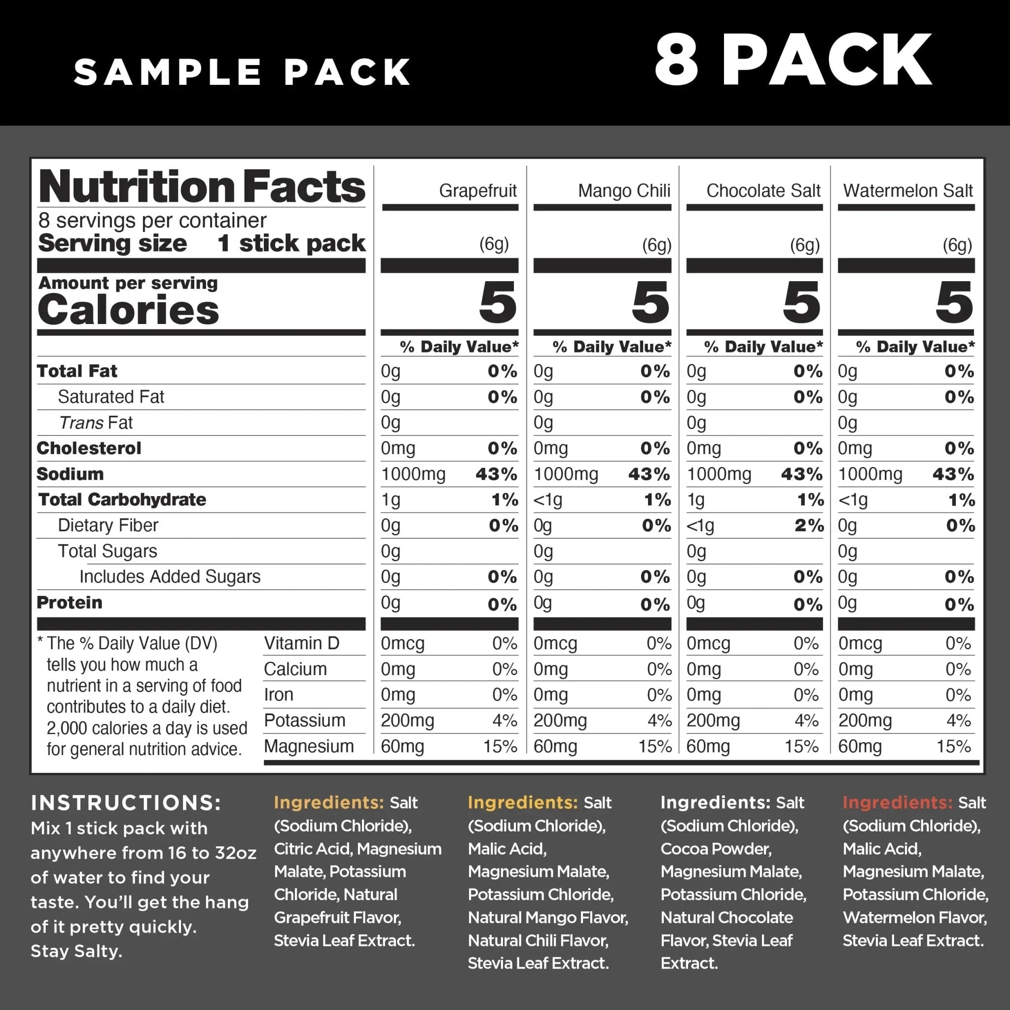 LMNT Zero Sugar Electrolytes - Sample Pack | Drink Mix | 8-Count - TrustMedUSA