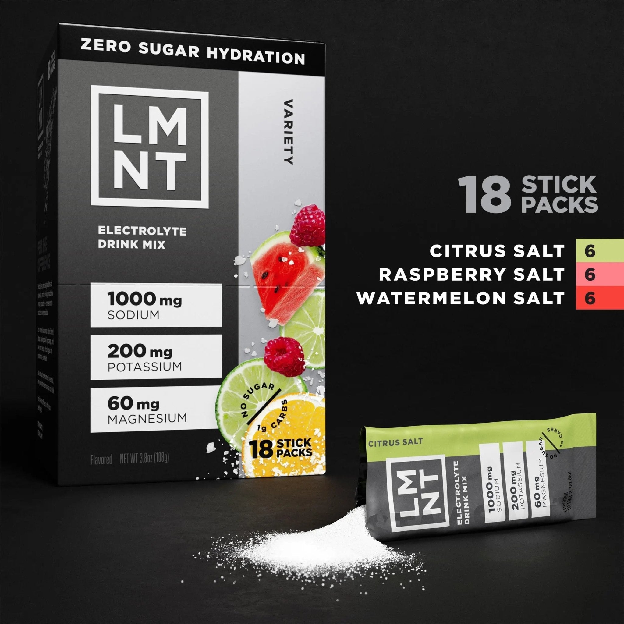 LMNT Zero Sugar Electrolytes - Variety Pack Bundle | Drink Mix | 18-Count - TrustMedUSA