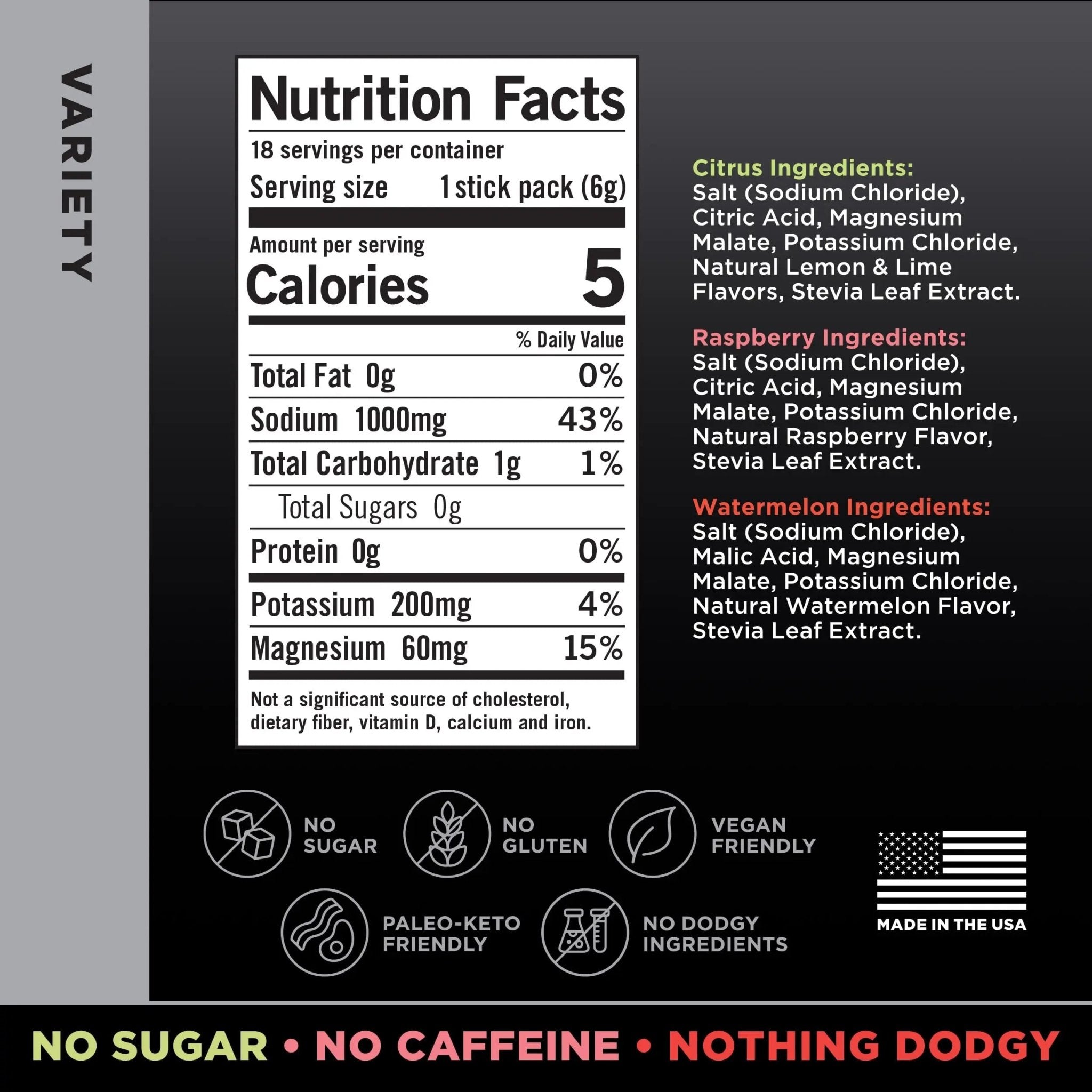 LMNT Zero Sugar Electrolytes - Variety Pack Bundle | Drink Mix | 18-Count - TrustMedUSA