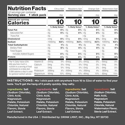 LMNT Zero-Sugar Electrolytes - Variety Salt - Hydration Powder Packets | No Dodgy Ingred - TrustMedUSA