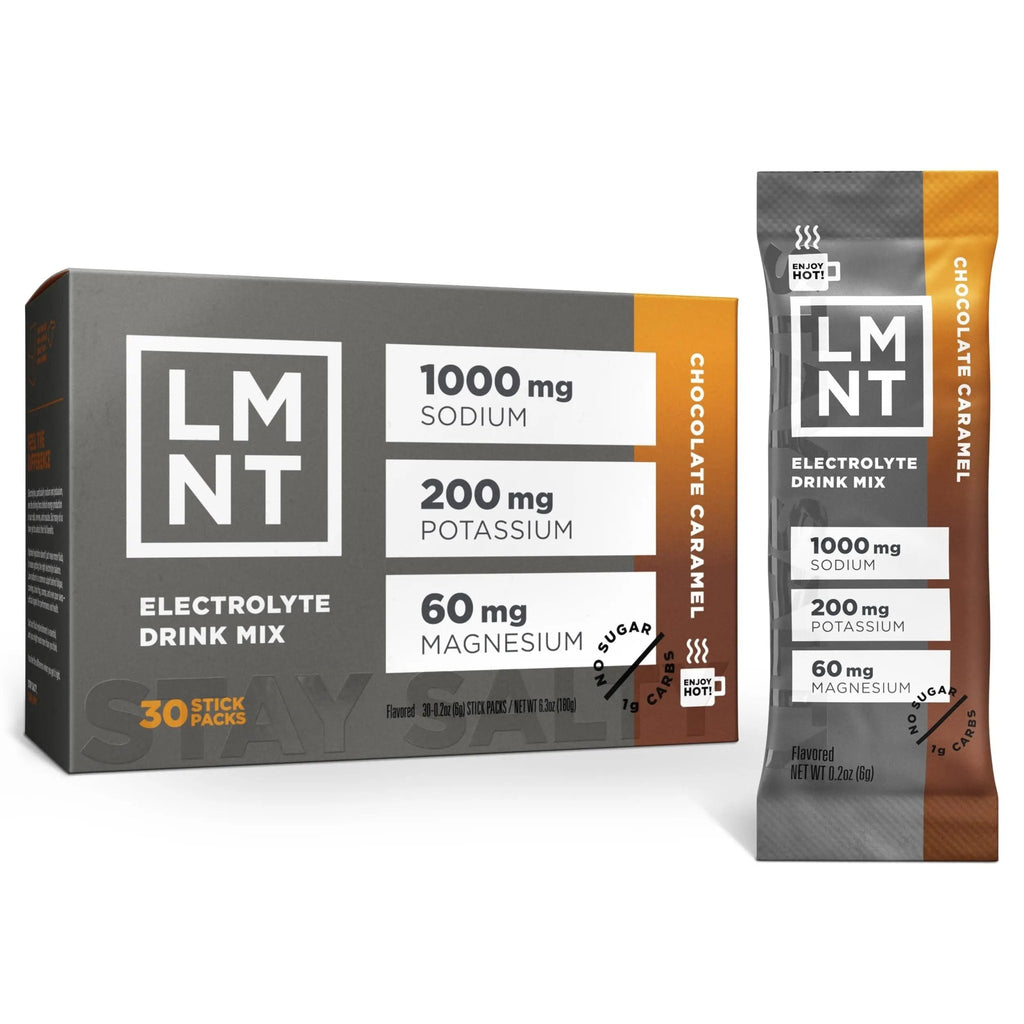 LMNT Zero Sugar Hot Chocolate or Coffee Mixer - Chocolate Caramel Salt | Drink Mix | 30-Count - TrustMedUSA