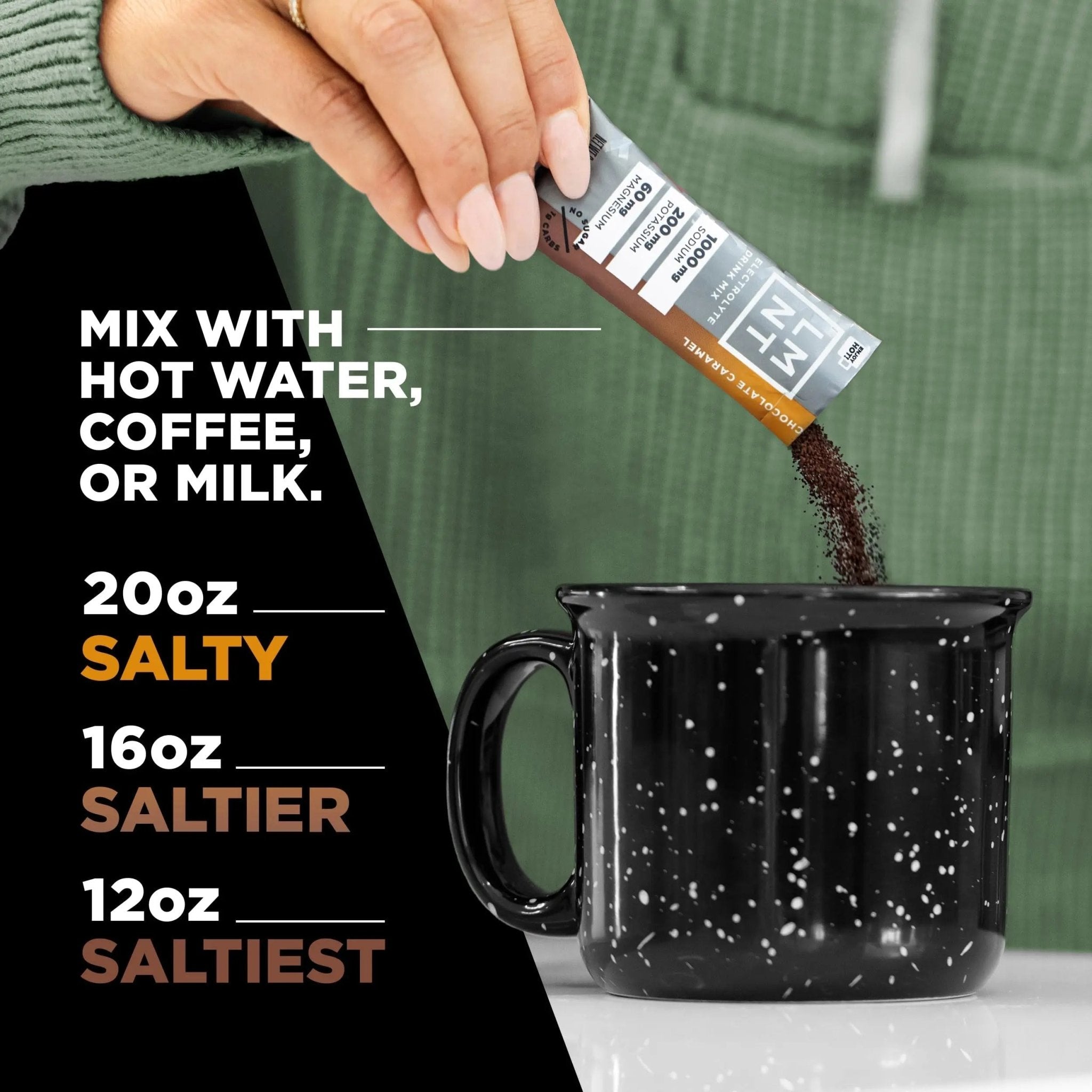 LMNT Zero Sugar Hot Chocolate or Coffee Mixer - Chocolate Caramel Salt | Drink Mix | 30-Count - TrustMedUSA