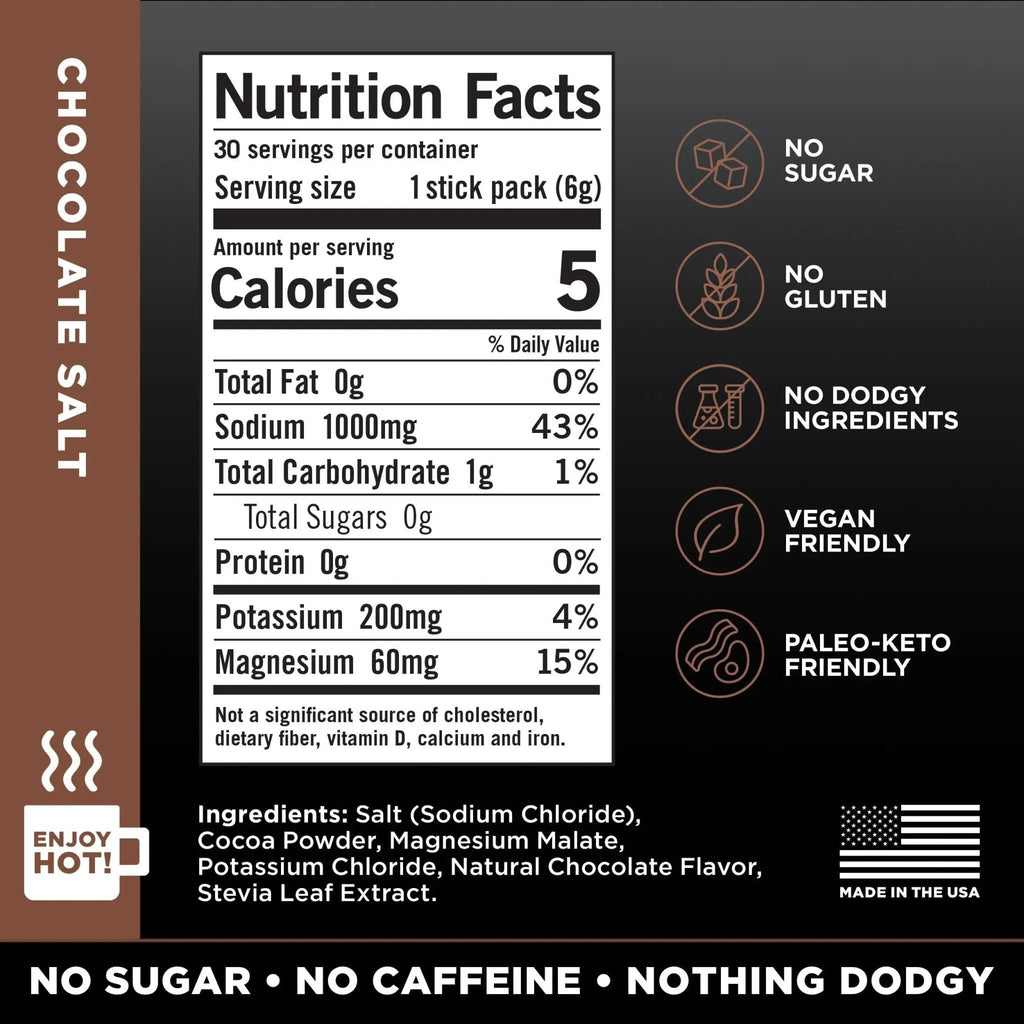 LMNT Zero Sugar Hot Chocolate or Coffee Mixer - Chocolate Salt | Drink Mix | 30-Count - TrustMedUSA