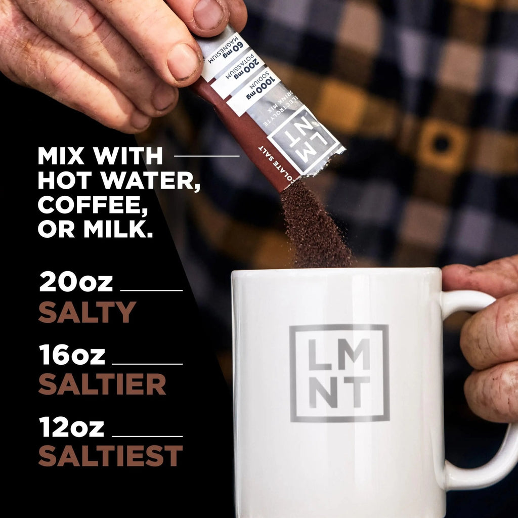 LMNT Zero Sugar Hot Chocolate or Coffee Mixer - Chocolate Salt | Drink Mix | 30-Count - TrustMedUSA