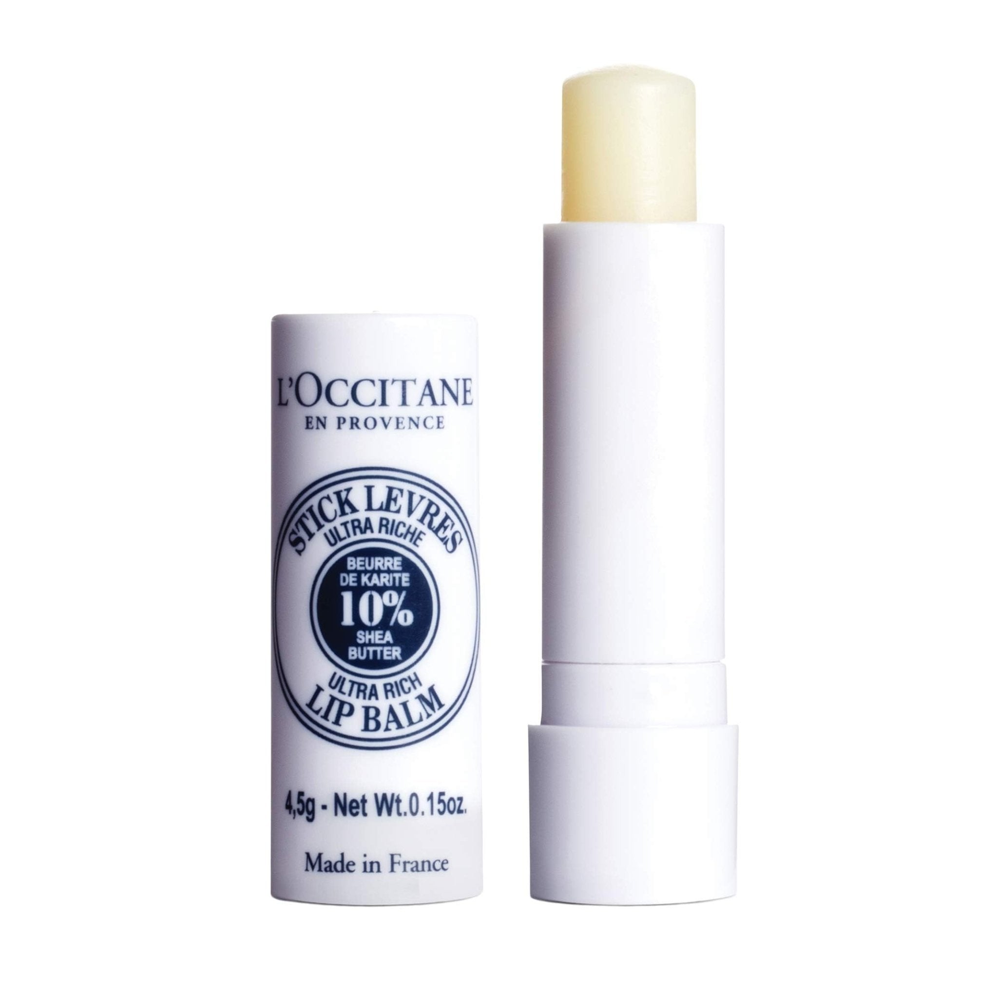 L'OCCITANE 10% Organic Shea Butter Ultra Rich Lip Balm Stick, Moisturizes, Nourishes, Repairs & Softens Dry, Chapped Lips, Long Lasting, Vegan - TrustMedUSA