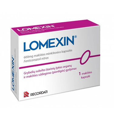 LOMEXIN, 600 mg, vaginal soft capsules, 1 Capsule - TrustMedUSA