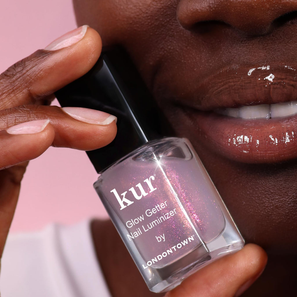 LONDONTOWN Glow Getter Nail Luminizer – One-Step Nail Treatment with Hexanal & Shimmer for Stronger, Healthier, Glossier Nails, No Base or Top Coat Needed, 0.4 Fl Oz - TrustMedUSA