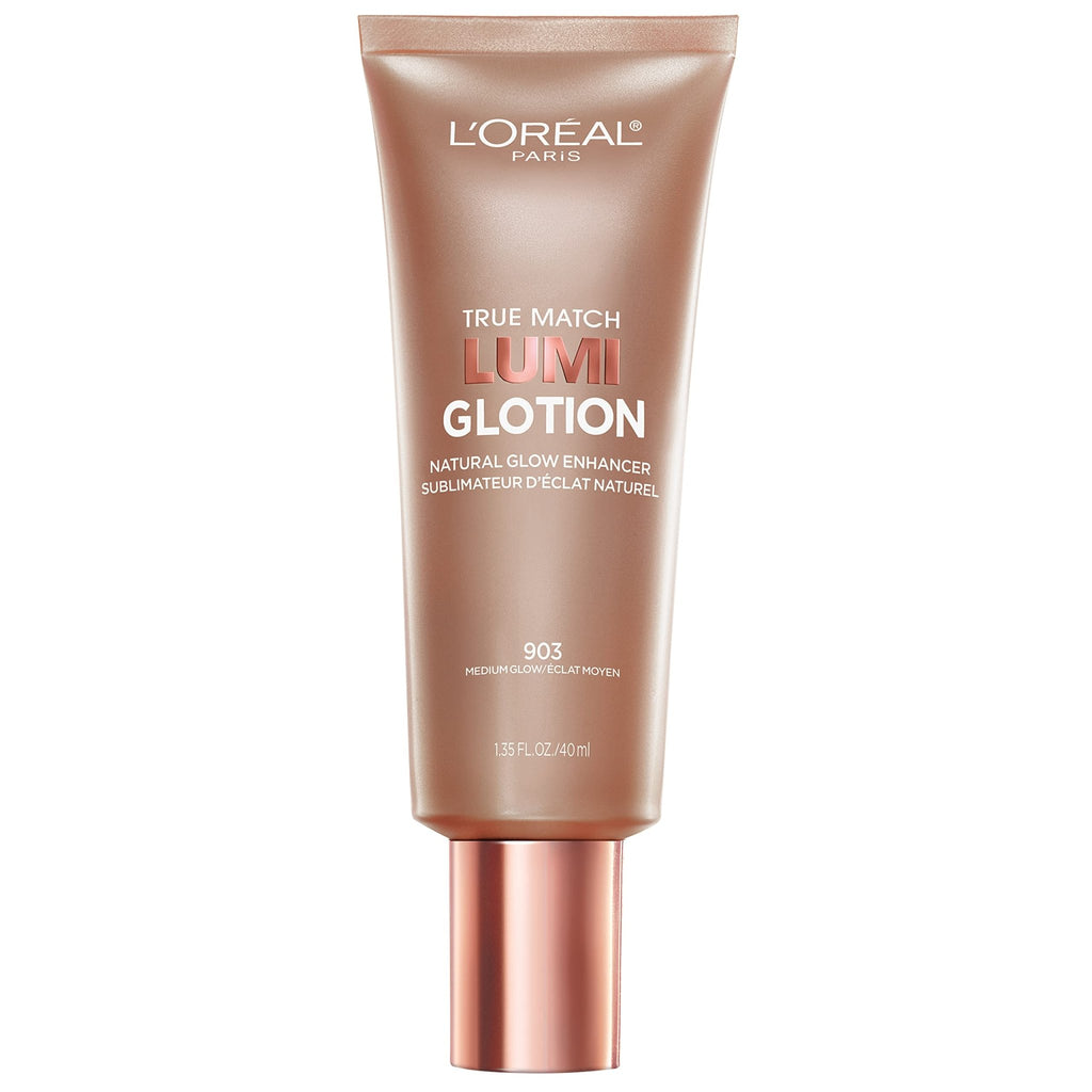L'Oreal Paris Makeup True Match Lumi Glotion, Natural Glow Enhancer, Illuminator Highlighter, Bronzing Drops For a Sun-Kissed Glow, 903 Medium - TrustMedUSA