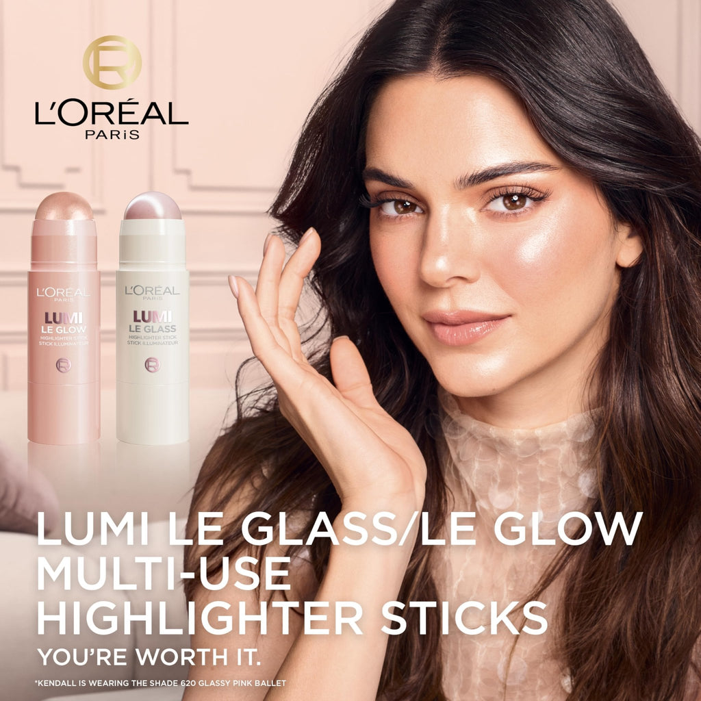 L'Oreal Paris True Match Lumi Le Glass Highlighter Stick, Reflective, Translucent, Glassy Highlighter for Face and Body, 620 Pink Ballet, 0.17 Oz - TrustMedUSA