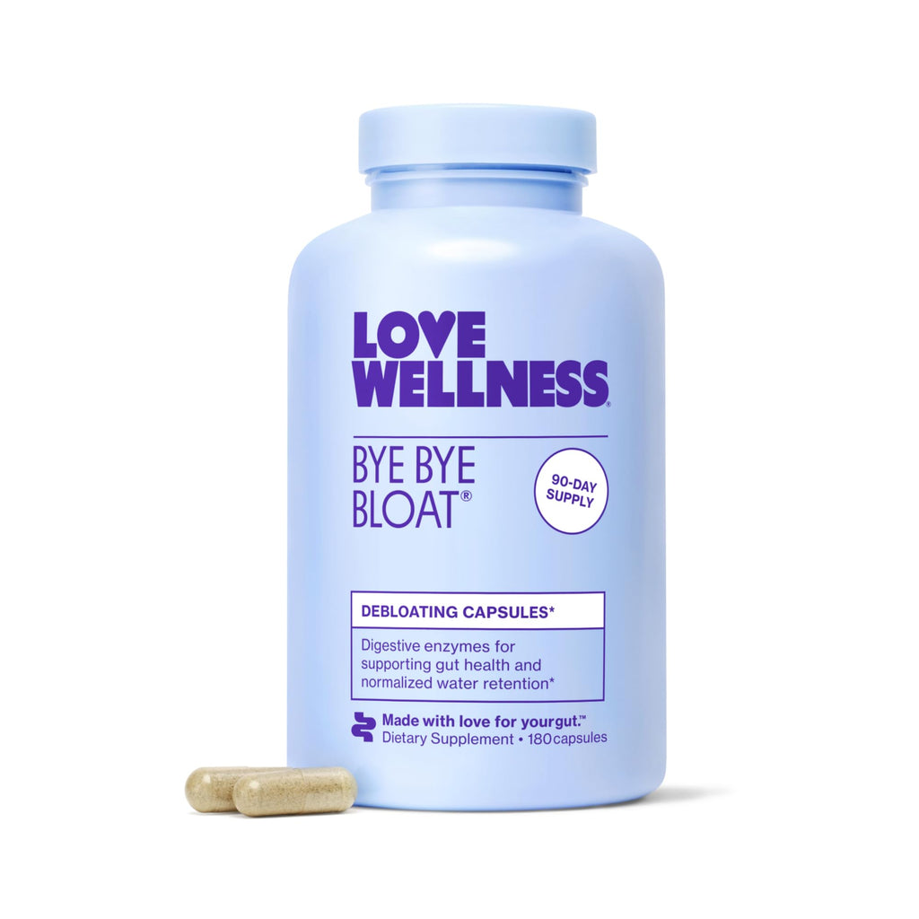 Love Wellness Bye Bye Bloat, Digestive Enzymes | Bloating Relief for Women | Help Reduce Gas Relief & Water Retention | Supports Digestive Health with Fenugreek & Dandelion | 180 Count - Maple Wellness Supplements