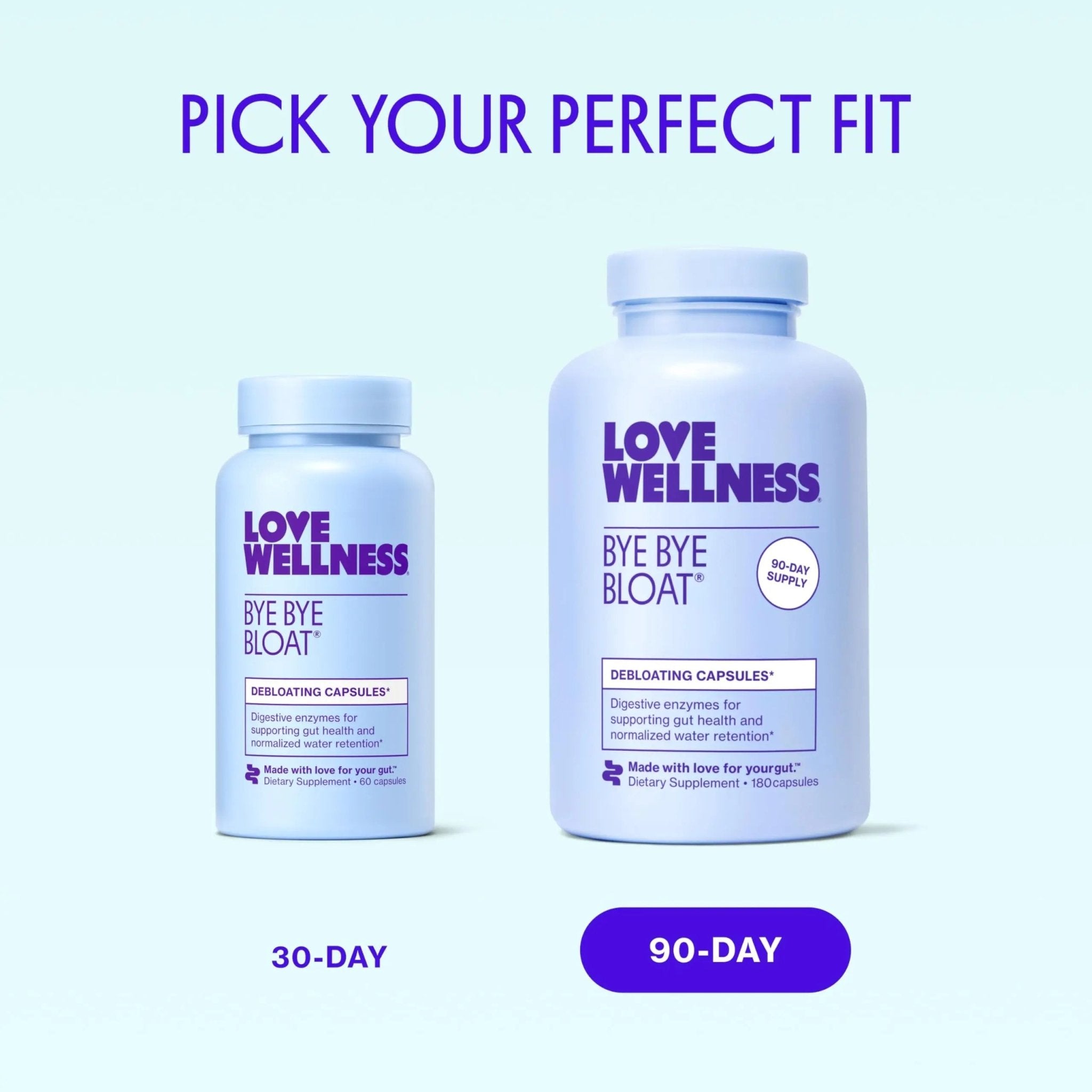 Love Wellness Bye Bye Bloat | Digestive Enzymes for Fast Acting Bloating Relief for Women | Helps Reduce Water Retention & Gas Relief | Supports Digestive Health - TrustMedUSA
