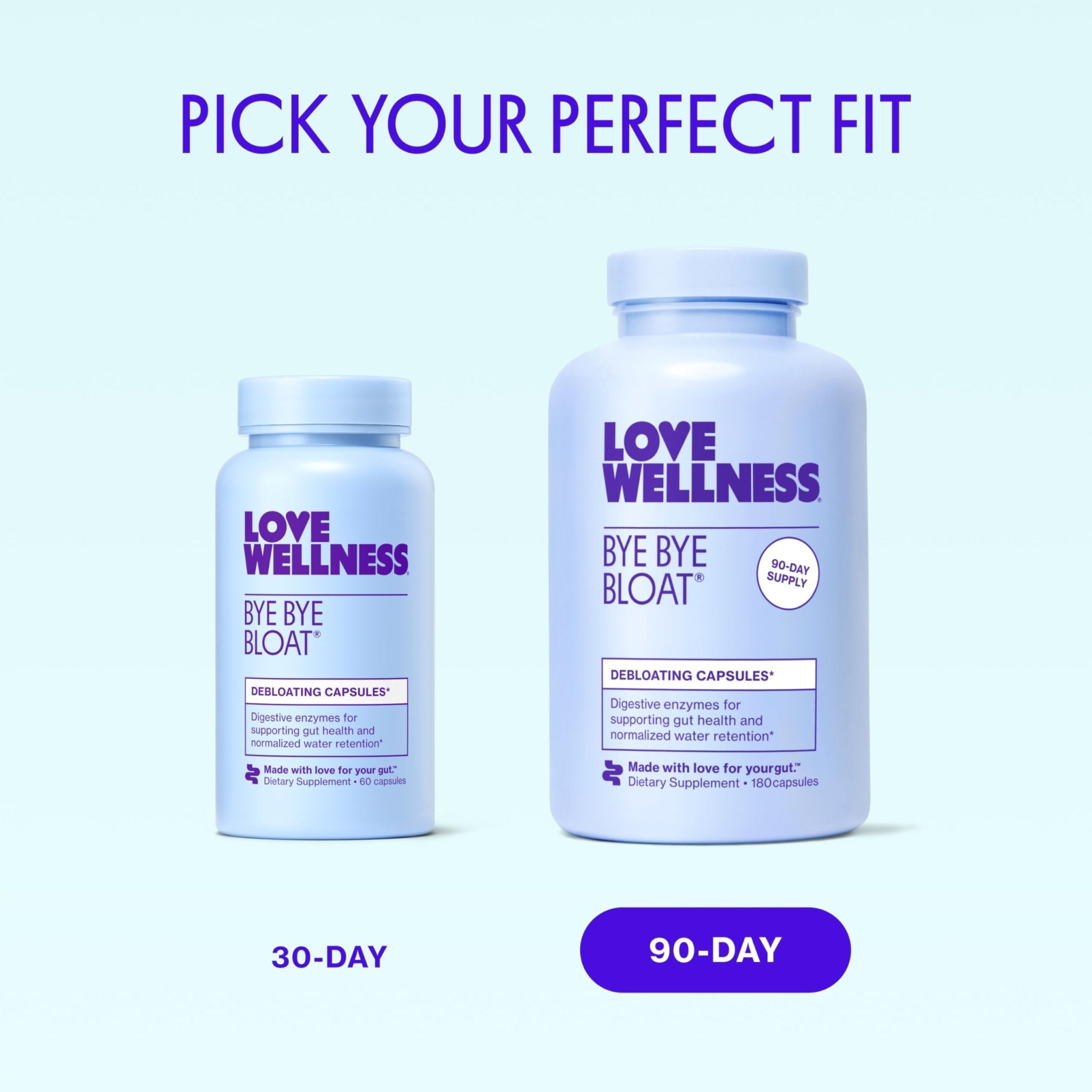 Love Wellness Bye Bye Bloat | Digestive Enzymes for Fast Acting Bloating Relief for Women | Helps Reduce Water Retention & Gas Relief | Supports Digestive Health with Fenugreek & Dandelion | 60 Count - Maple Wellness Supplements